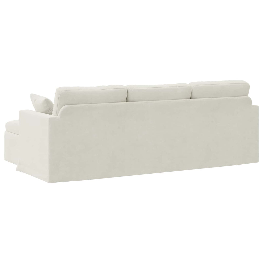 Καναπές Κρεμ 228 x 134 x 80 εκ Βελούδο