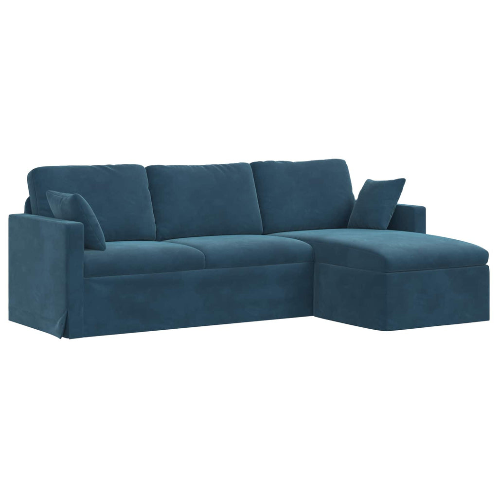 Καναπές Μπλε 228 x 134 x 80 εκ Βελούδο