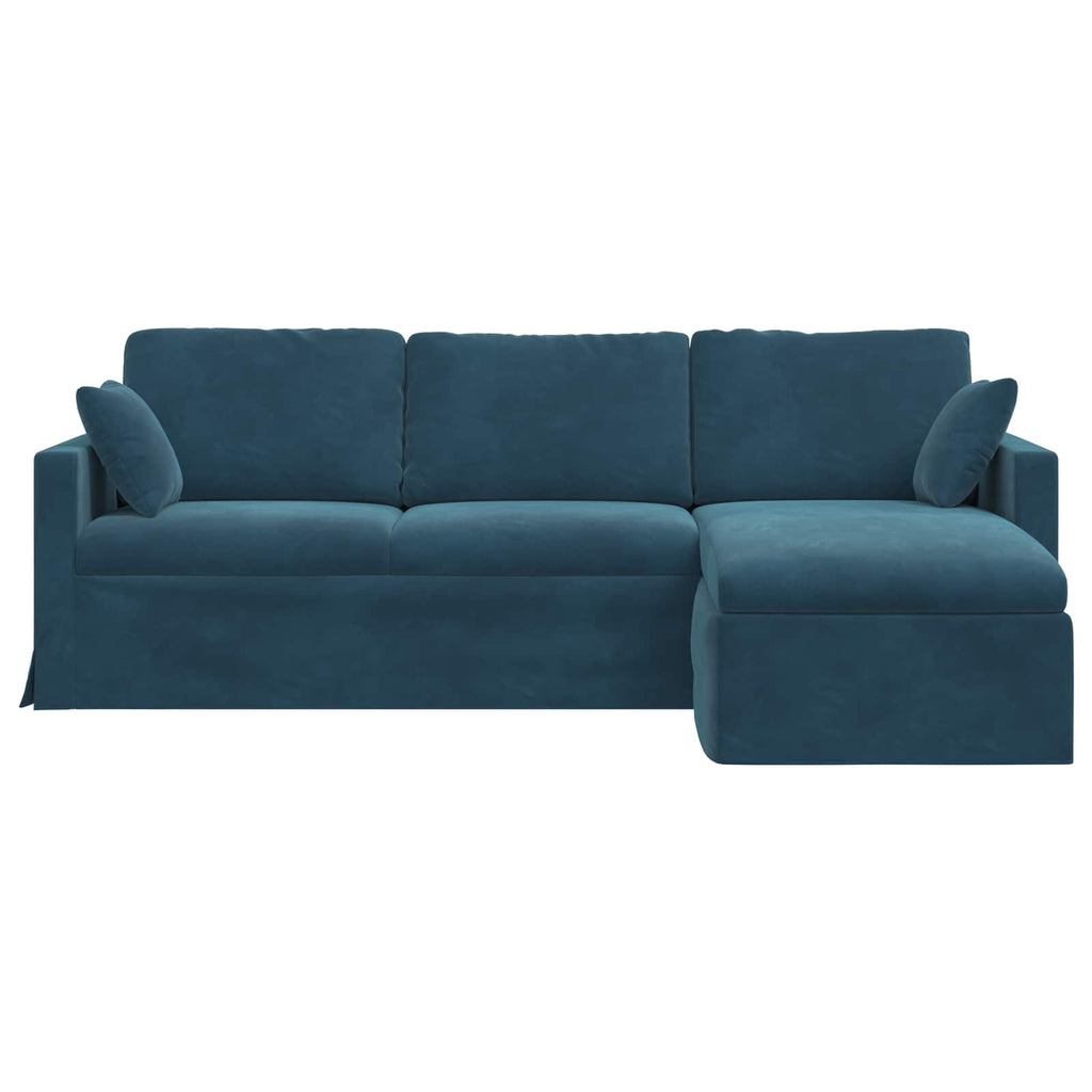 Καναπές Μπλε 228 x 134 x 80 εκ Βελούδο