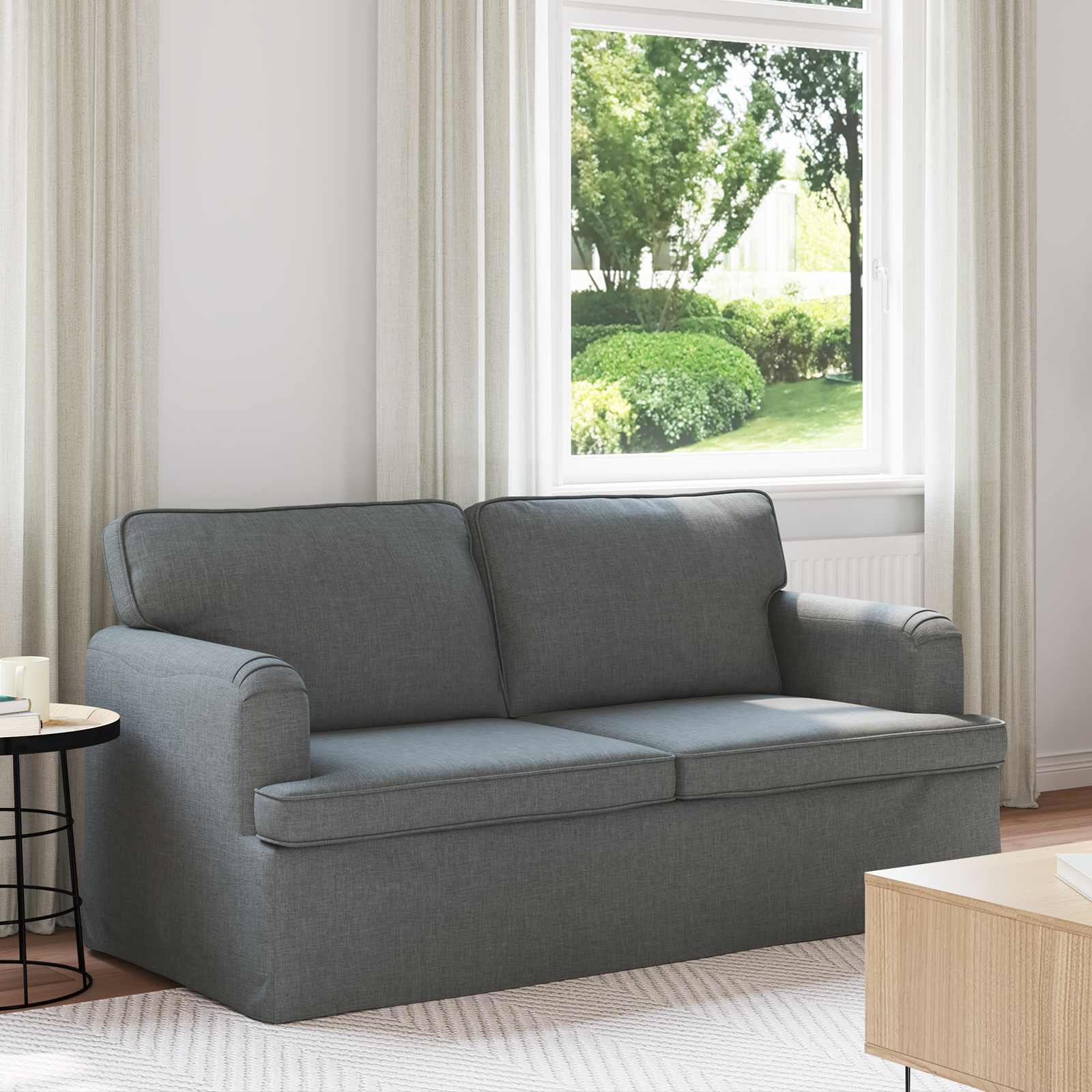 Καναπές Σκούρο Γκρι 162 x 80 x 85 εκ ύφασμα