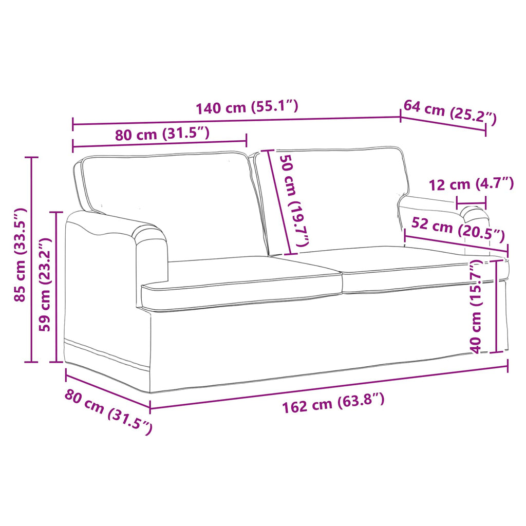 Καναπές Taupe 162 x 80 x 85 εκ ύφασμα