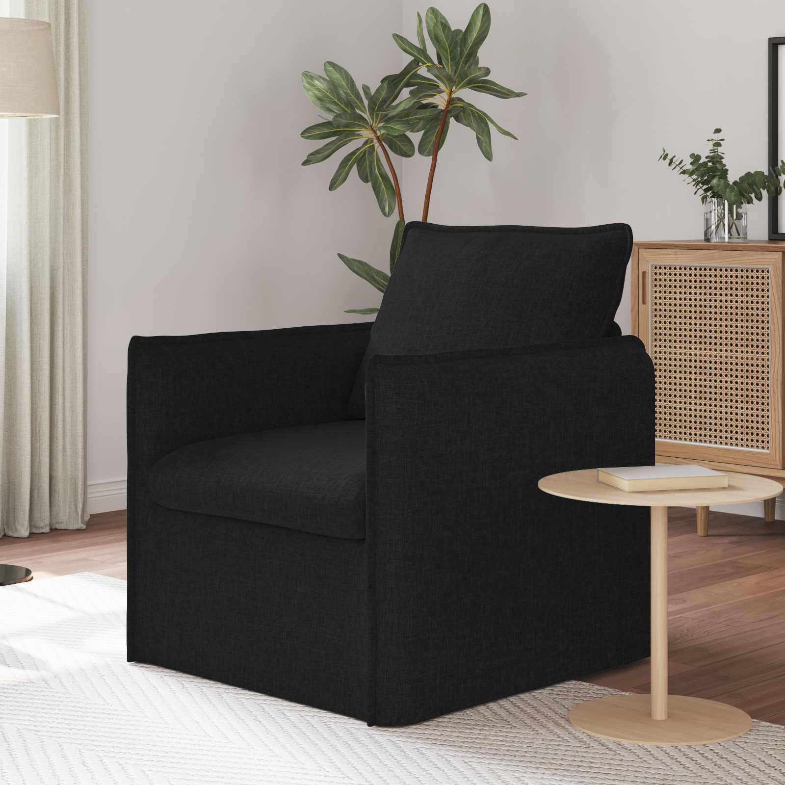 Καναπές Μαύρο 75 x 82 x 85 εκ ύφασμα