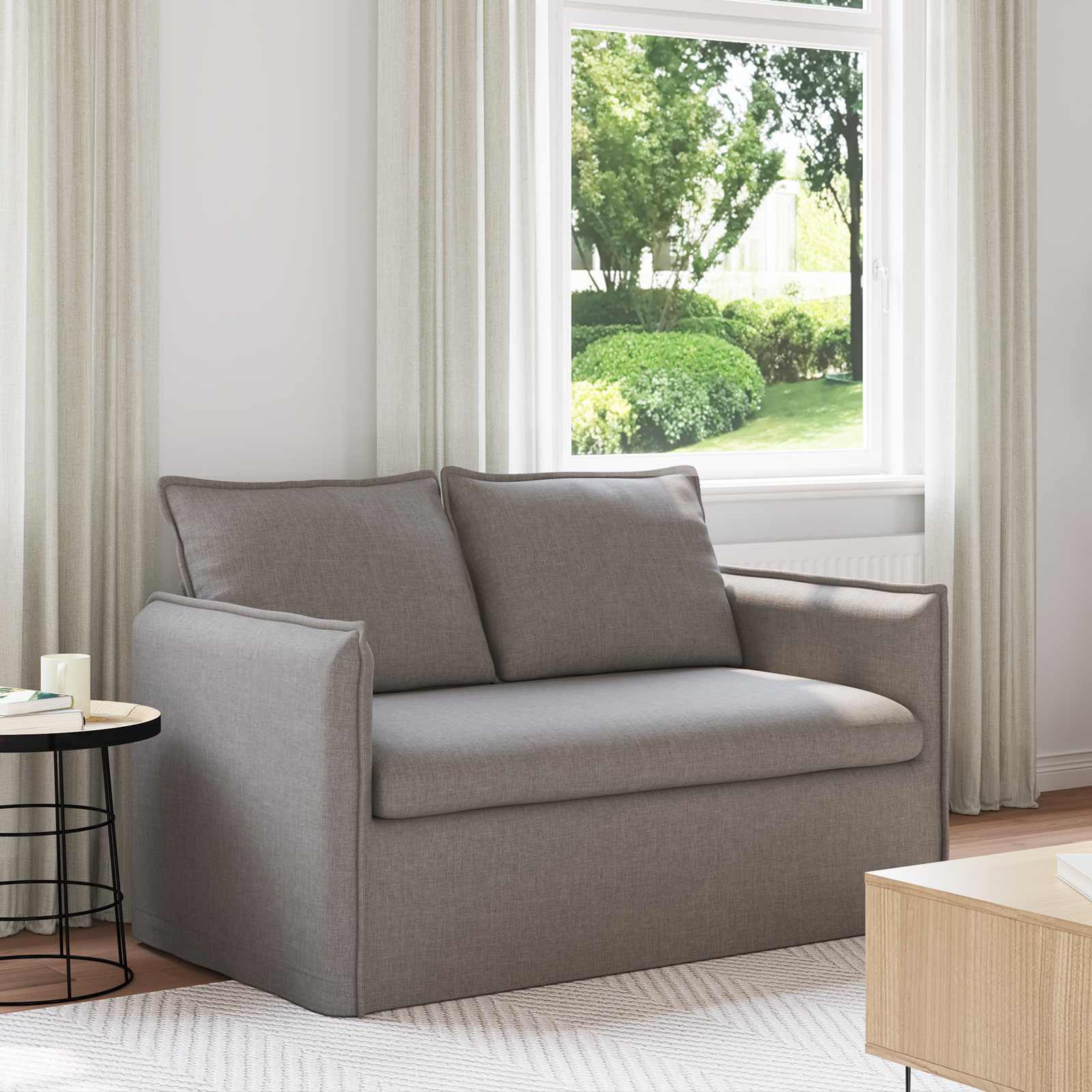 Καναπές Taupe 136 x 82 x 85 εκ ύφασμα