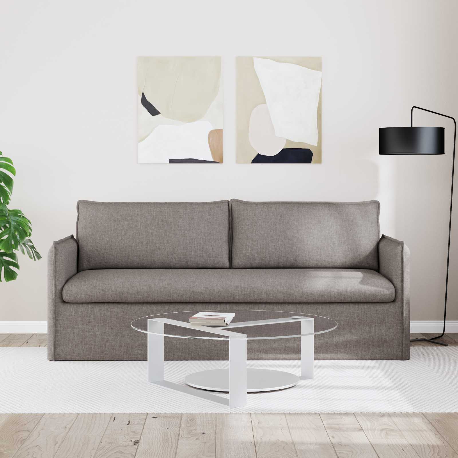 Καναπές Taupe 196 x 82 x 85 εκ ύφασμα