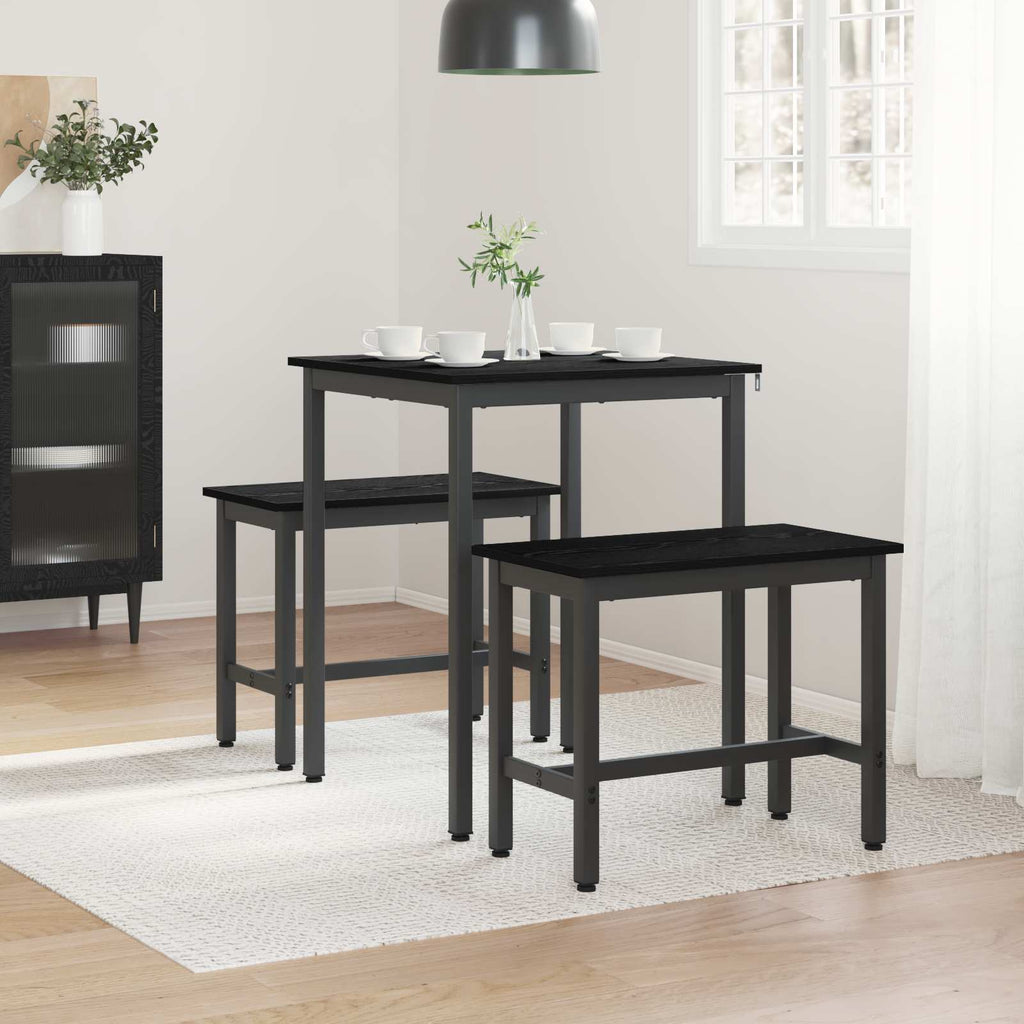 Τραπεζαρίες 60 x 60 x 75 cm Επεξεργασμένο Ξύλο Μαύρη Δρυς