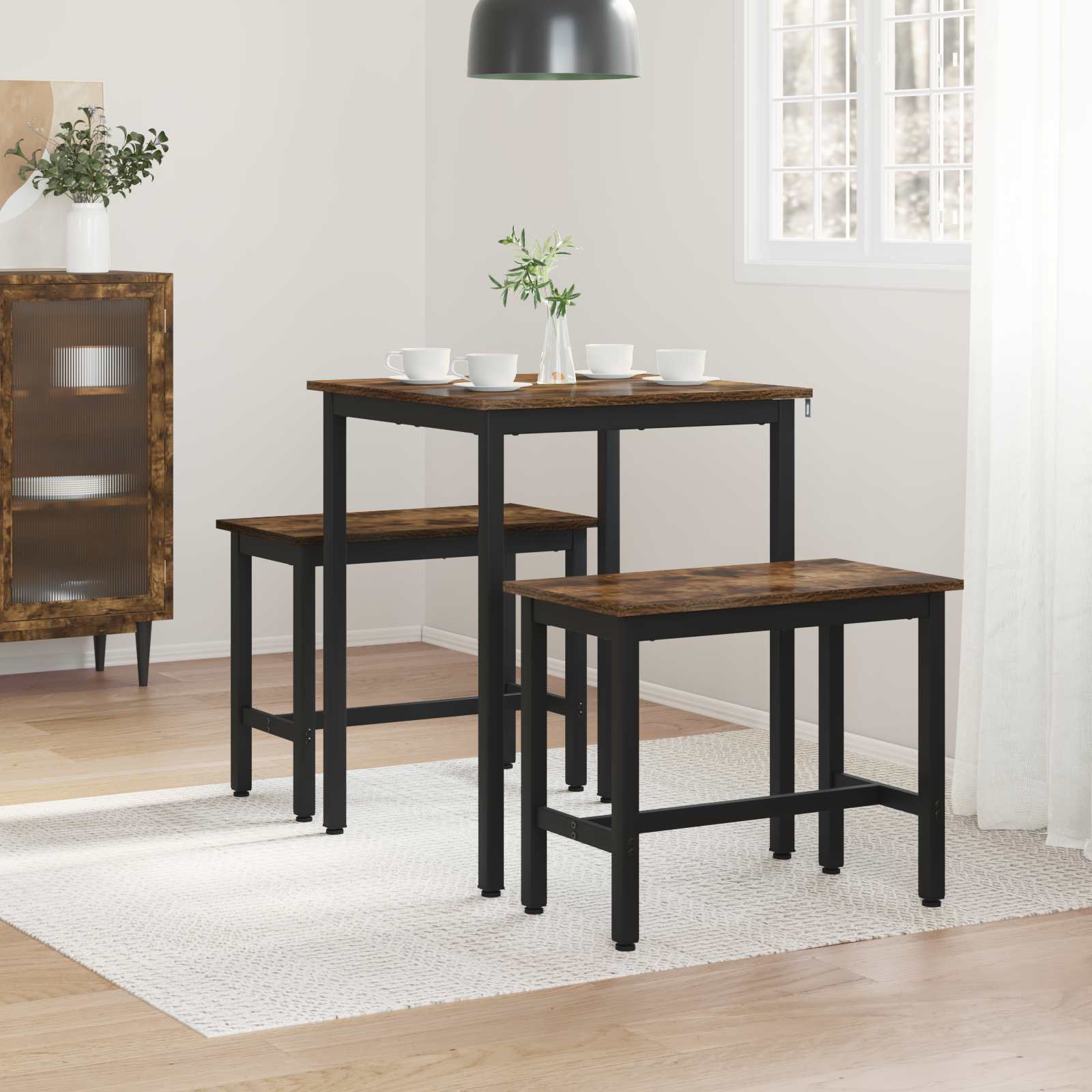 Τραπεζαρίες 60 x 60 x 75 cm Επεξεργασμένο Ξύλο τετράγωνο
