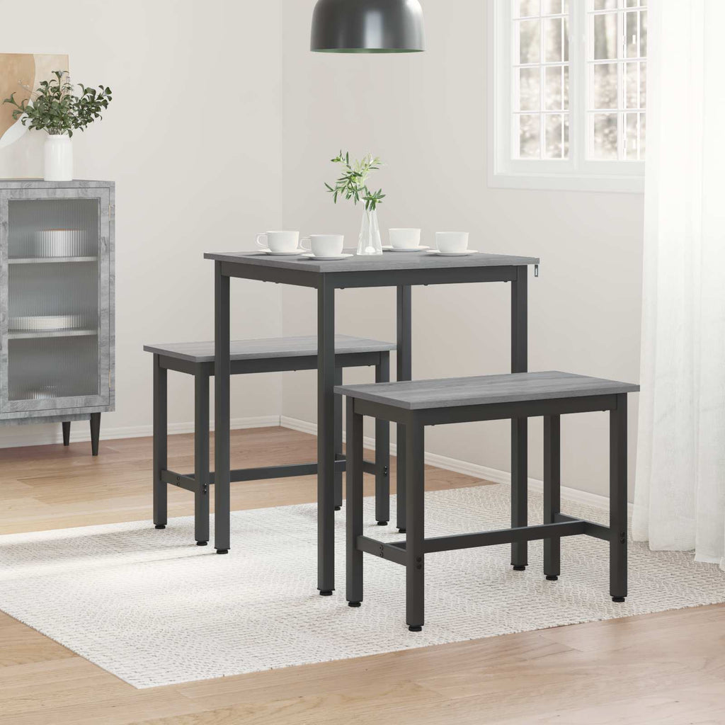 Τραπεζαρίες 60 x 60 x 75 cm Επεξεργασμένο Ξύλο Γκρι Sonoma