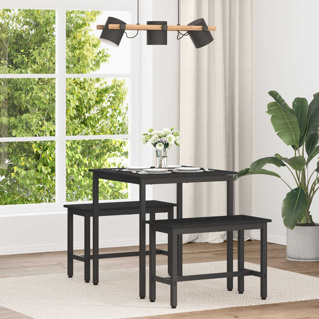 Τραπεζαρίες 70 x 70 x 75 cm Επεξεργασμένο Ξύλο Μαύρη Δρυς