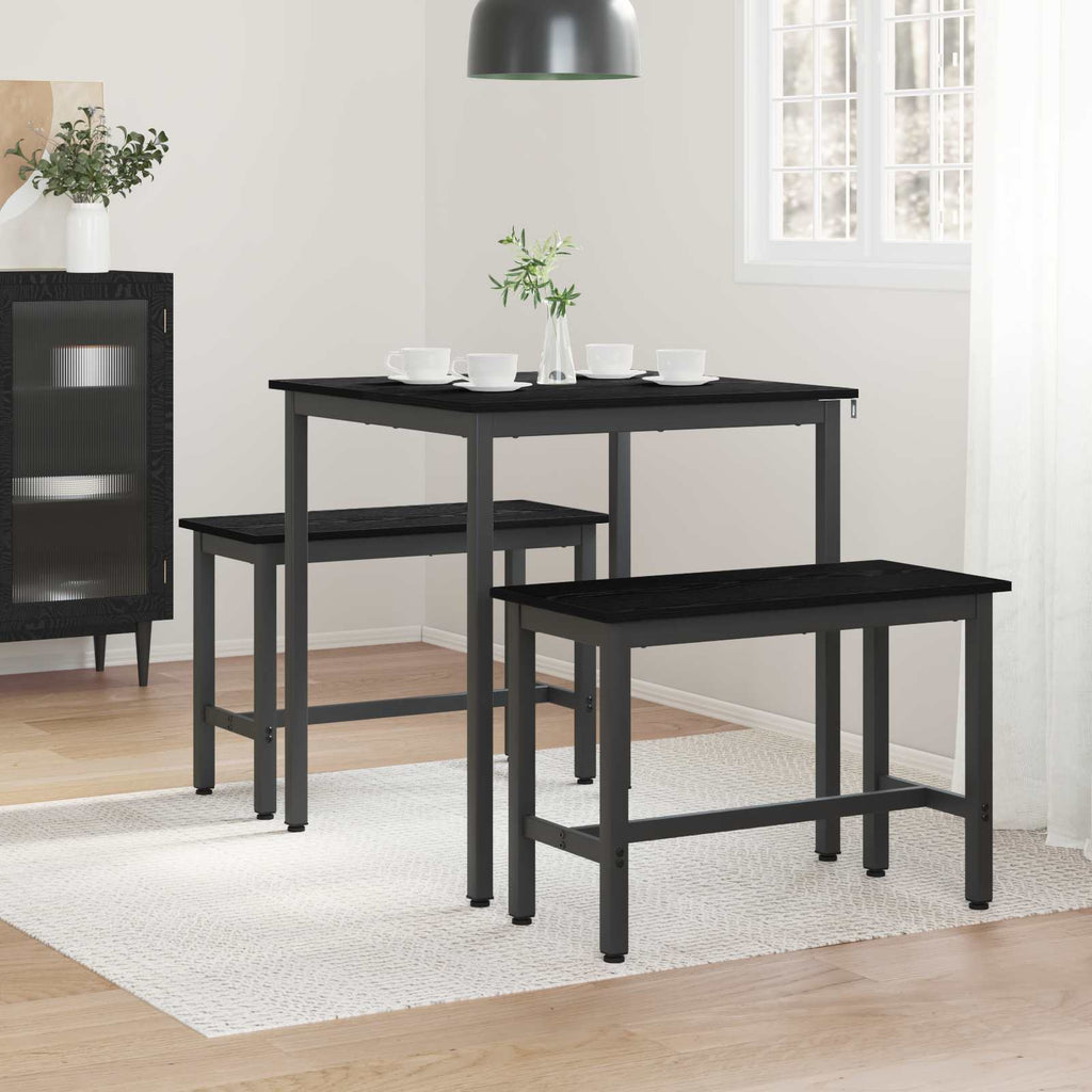 Τραπεζαρίες 70 x 70 x 75 cm Επεξεργασμένο Ξύλο Μαύρη Δρυς
