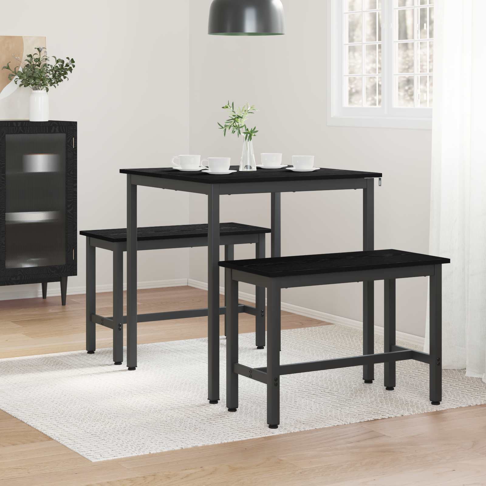 Τραπεζαρίες 70 x 70 x 75 cm Επεξεργασμένο Ξύλο Μαύρη Δρυς