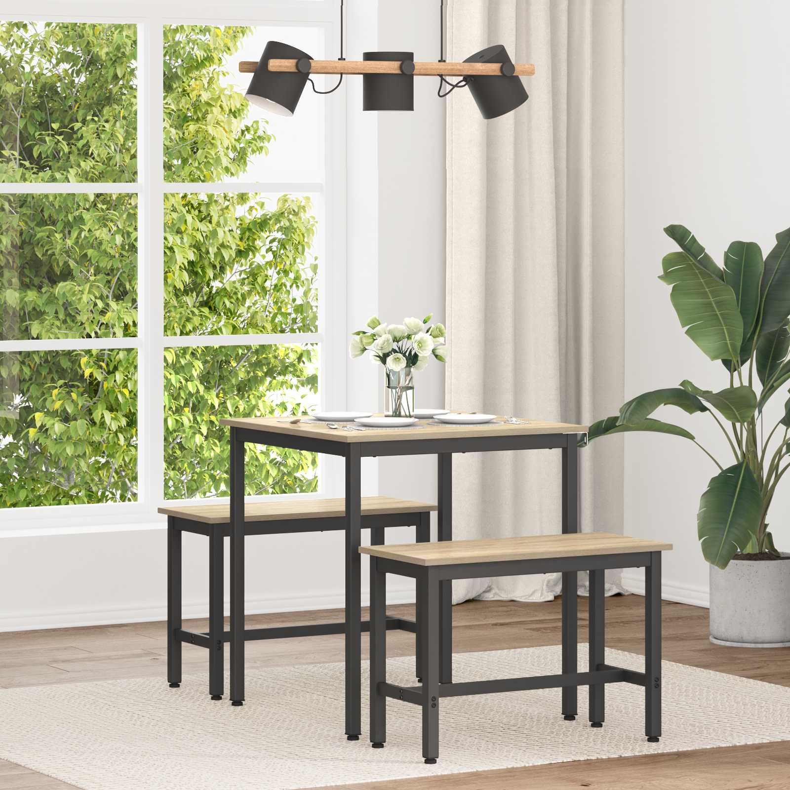 Τραπεζαρίες 70 x 70 x 75 cm Επεξεργασμένο Ξύλο Sonoma Δρυς