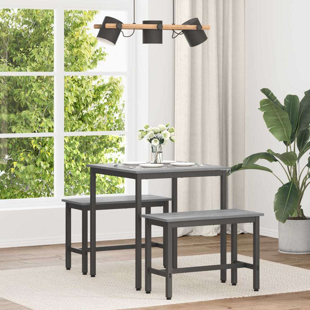 Τραπεζαρίες 70 x 70 x 75 cm Επεξεργασμένο Ξύλο Γκρι Sonoma
