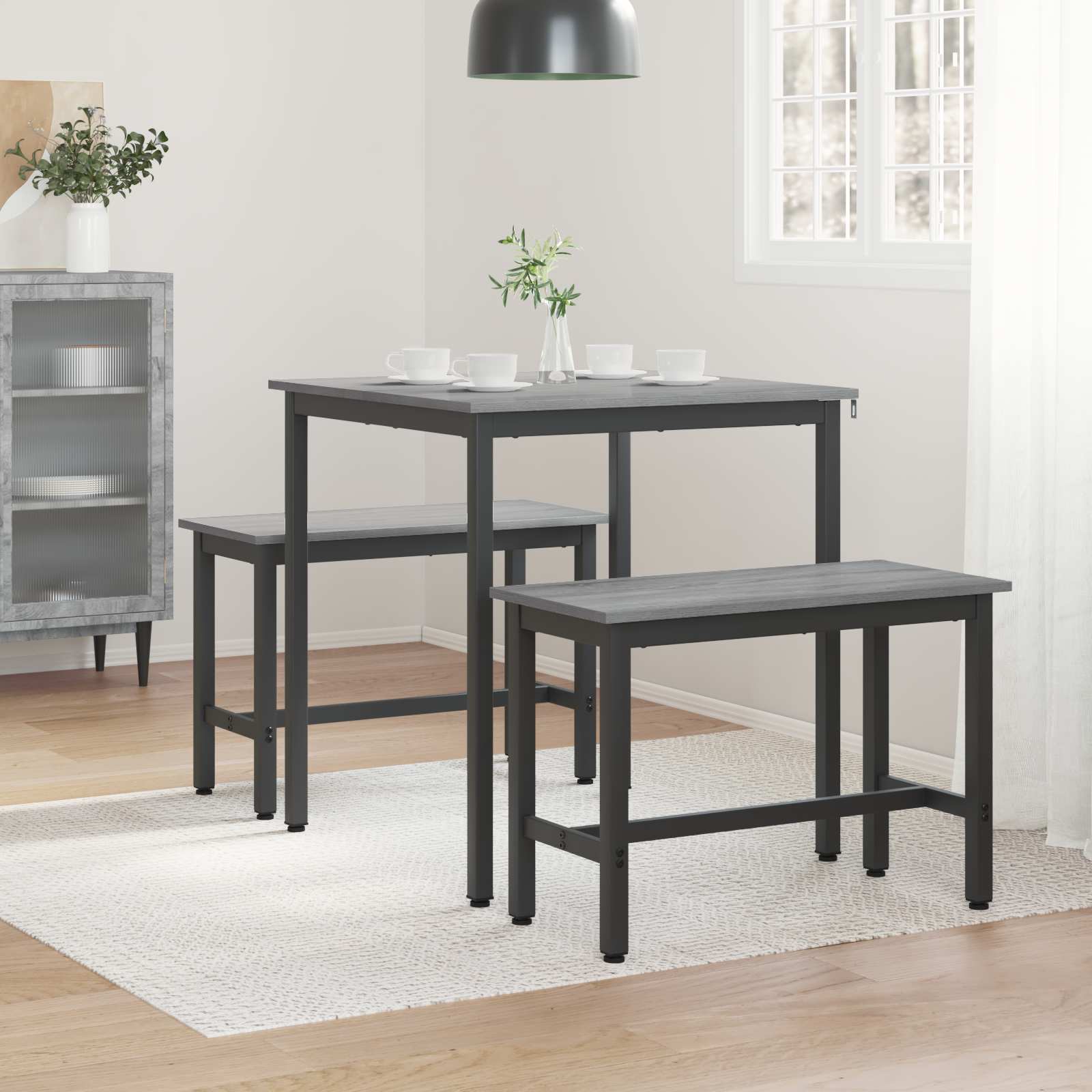 Τραπεζαρίες 70 x 70 x 75 cm Επεξεργασμένο Ξύλο Γκρι Sonoma