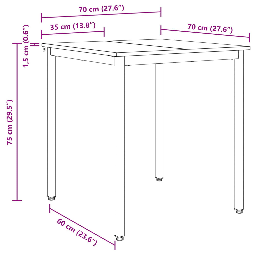 Τραπεζαρίες 70 x 70 x 75 cm Επεξεργασμένο Ξύλο Γκρι Sonoma