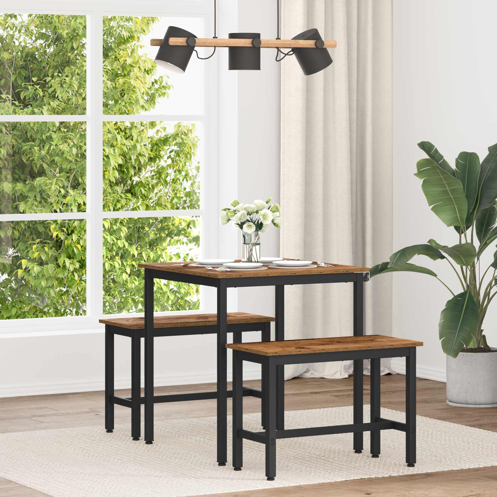Τραπεζαρίες 70 x 70 x 75 cm Επεξεργασμένο Ξύλο Ξύλο δρυός
