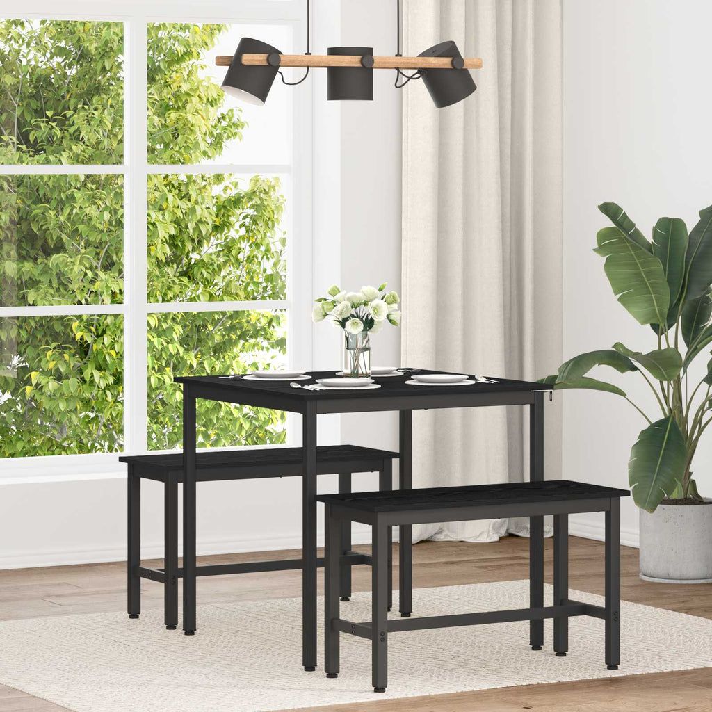 Τραπεζαρίες 80 x 80 x 75 cm Επεξεργασμένο Ξύλο Μαύρη Δρυς