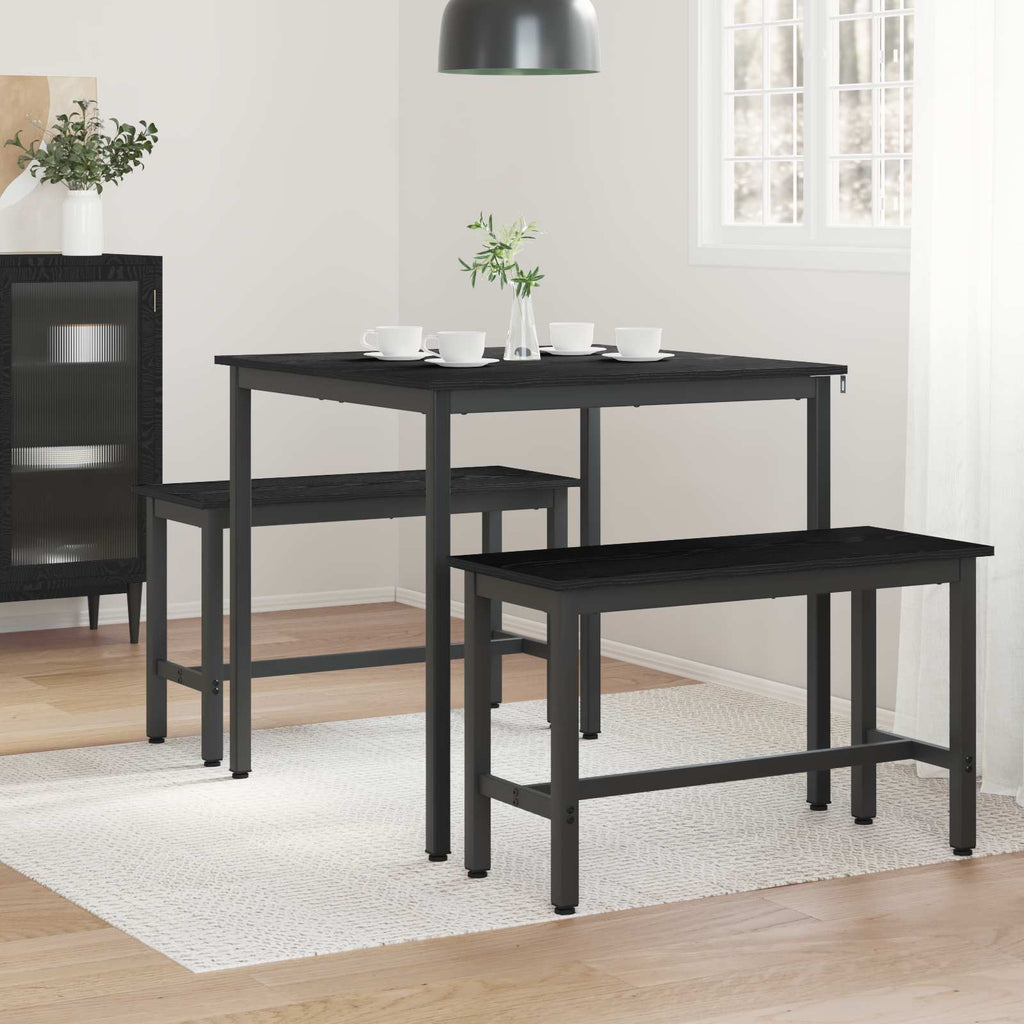 Τραπεζαρίες 80 x 80 x 75 cm Επεξεργασμένο Ξύλο Μαύρη Δρυς
