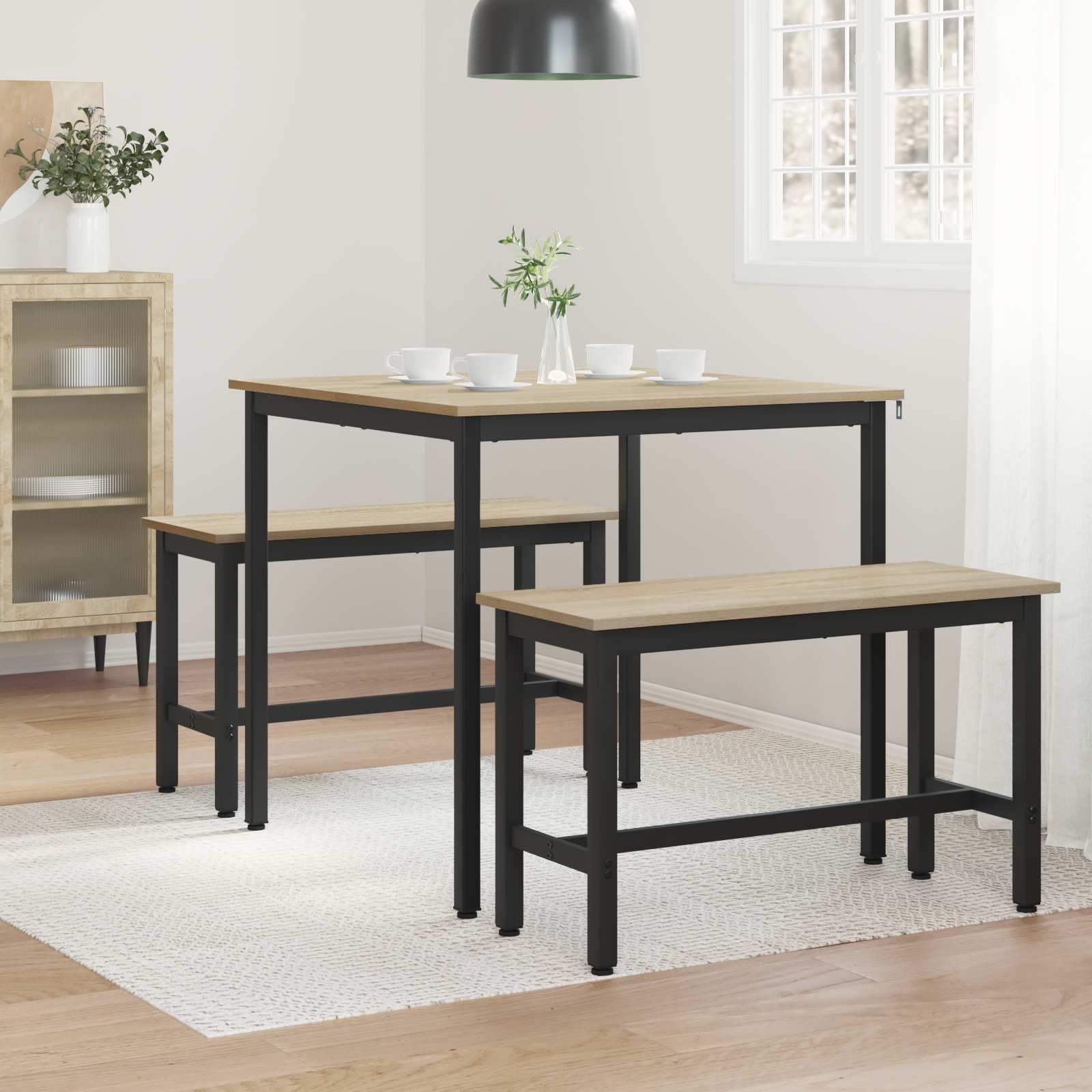 Τραπεζαρίες 80 x 80 x 75 cm Επεξεργασμένο Ξύλο Sonoma Δρυς