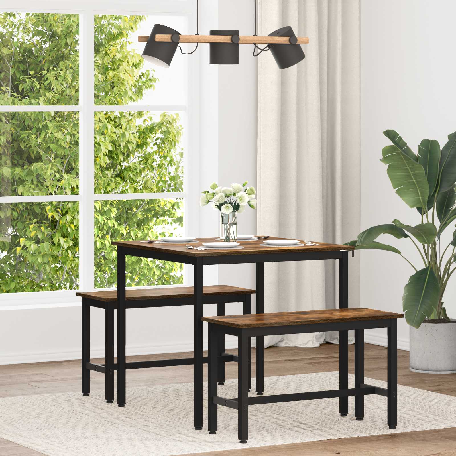 Τραπεζαρίες 80 x 80 x 75 cm Επεξεργασμένο Ξύλο τετράγωνο