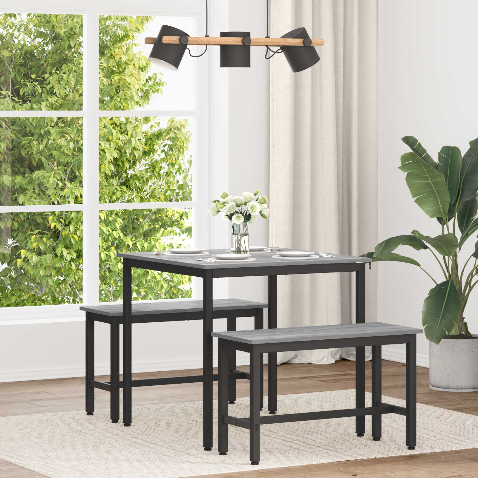 Τραπεζαρίες 80 x 80 x 75 cm Επεξεργασμένο Ξύλο Γκρι Sonoma