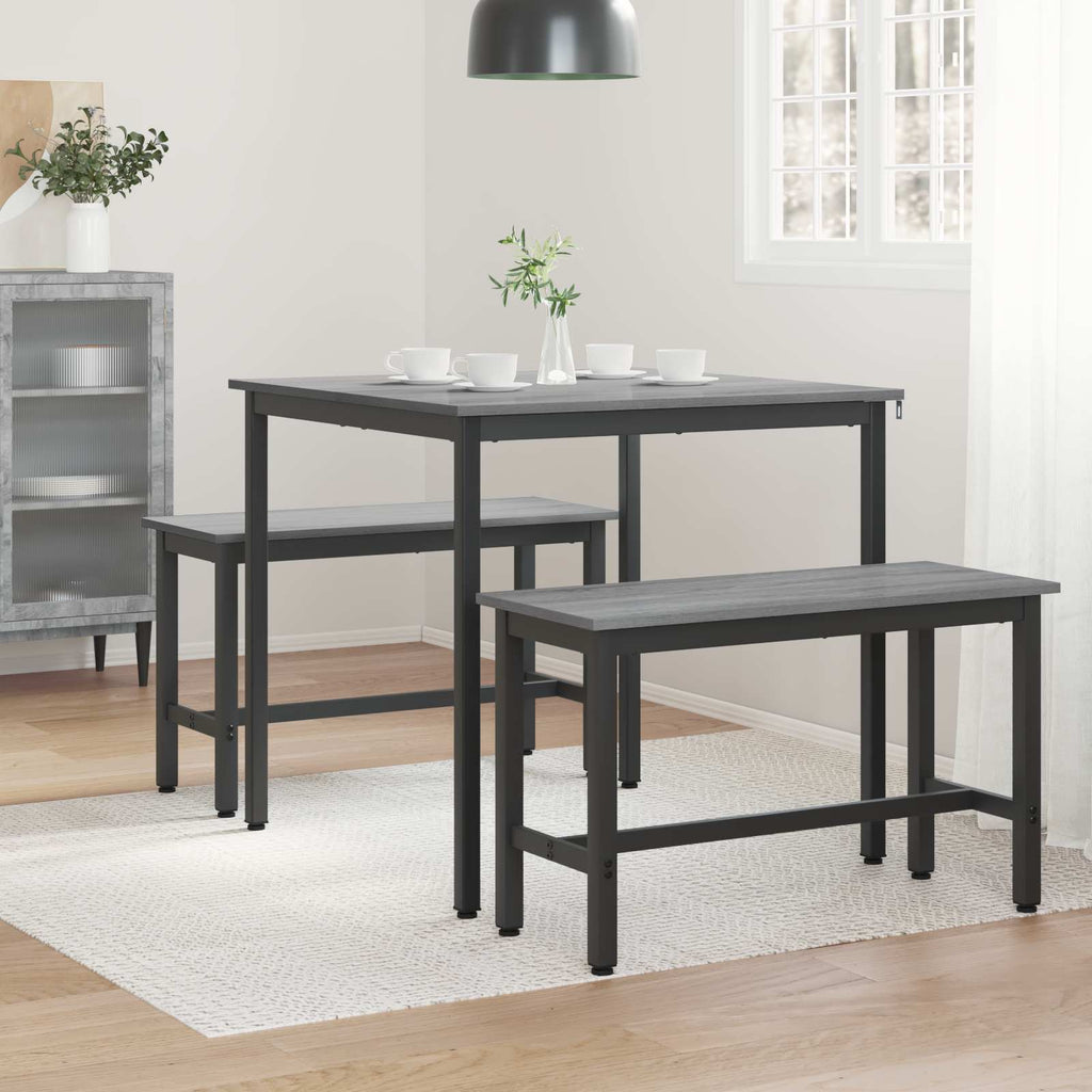 Τραπεζαρίες 80 x 80 x 75 cm Επεξεργασμένο Ξύλο Γκρι Sonoma
