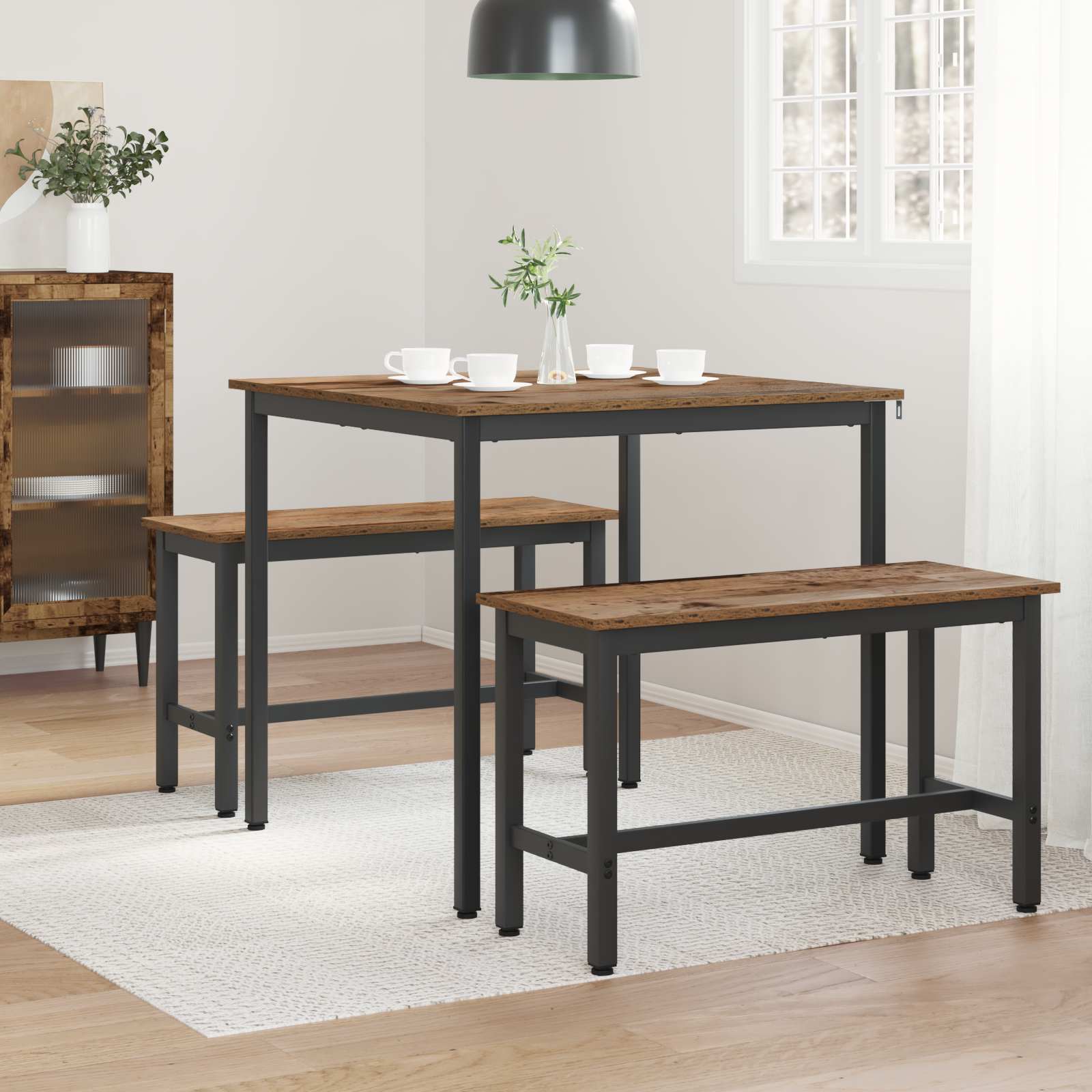 Τραπεζαρίες 80 x 80 x 75 cm Επεξεργασμένο Ξύλο Ξύλο δρυός