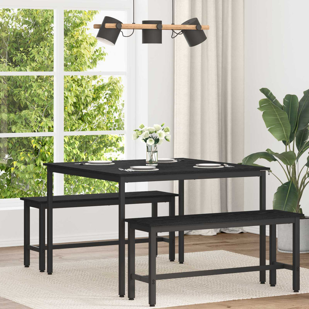Τραπεζαρίες 110 x 110 x 75 cm Επεξεργασμένο Ξύλο Μαύρη Δρυς