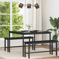 Τραπεζαρίες 110 x 110 x 75 cm Επεξεργασμένο Ξύλο Μαύρη Δρυς