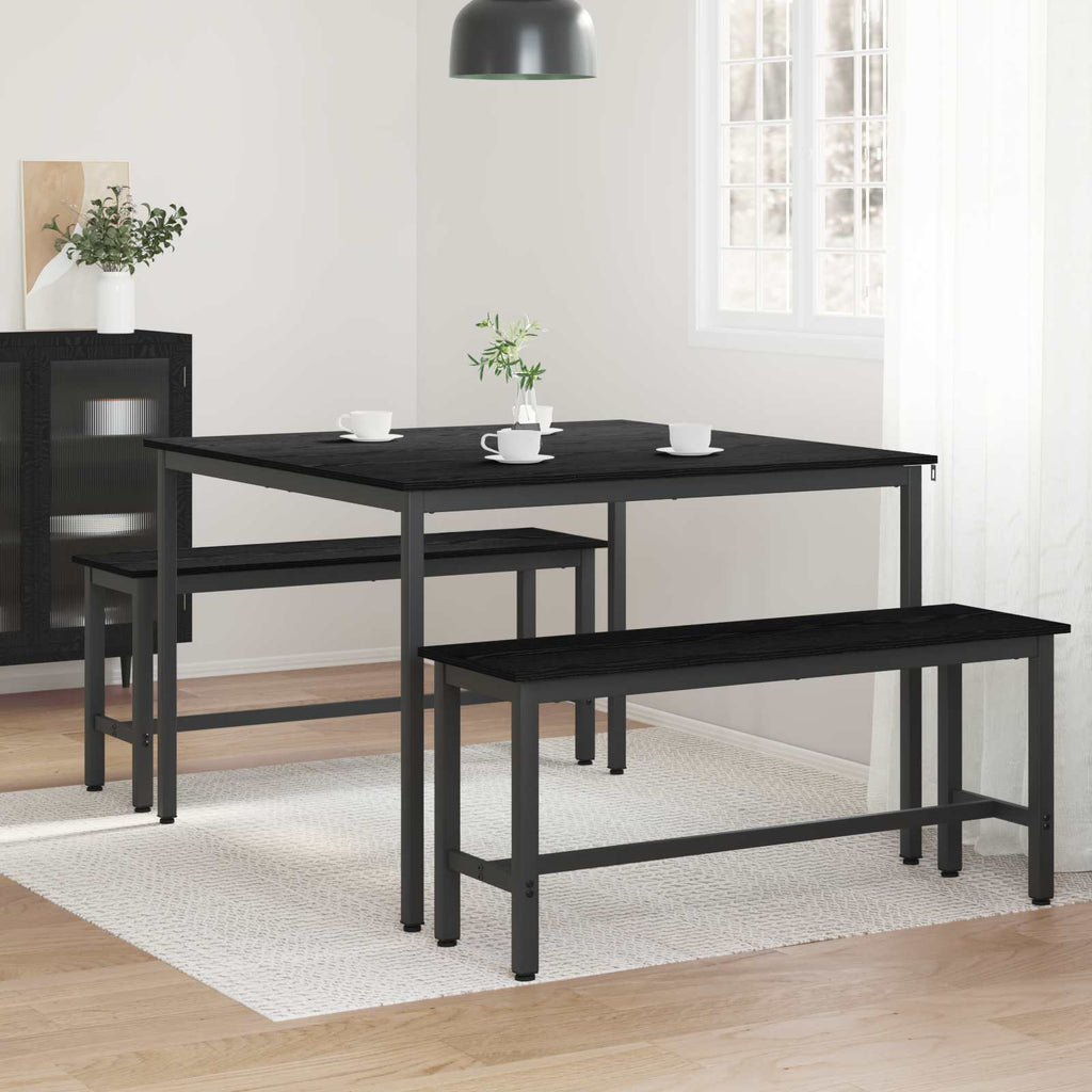 Τραπεζαρίες 110 x 110 x 75 cm Επεξεργασμένο Ξύλο Μαύρη Δρυς