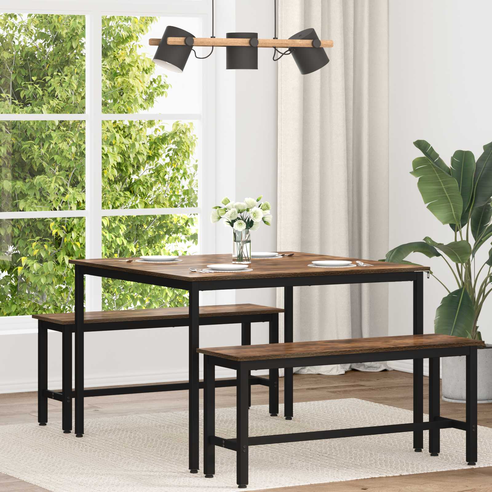 Τραπεζαρίες 110 x 110 x 75 cm Επεξεργασμένο Ξύλο Ορθογώνιος