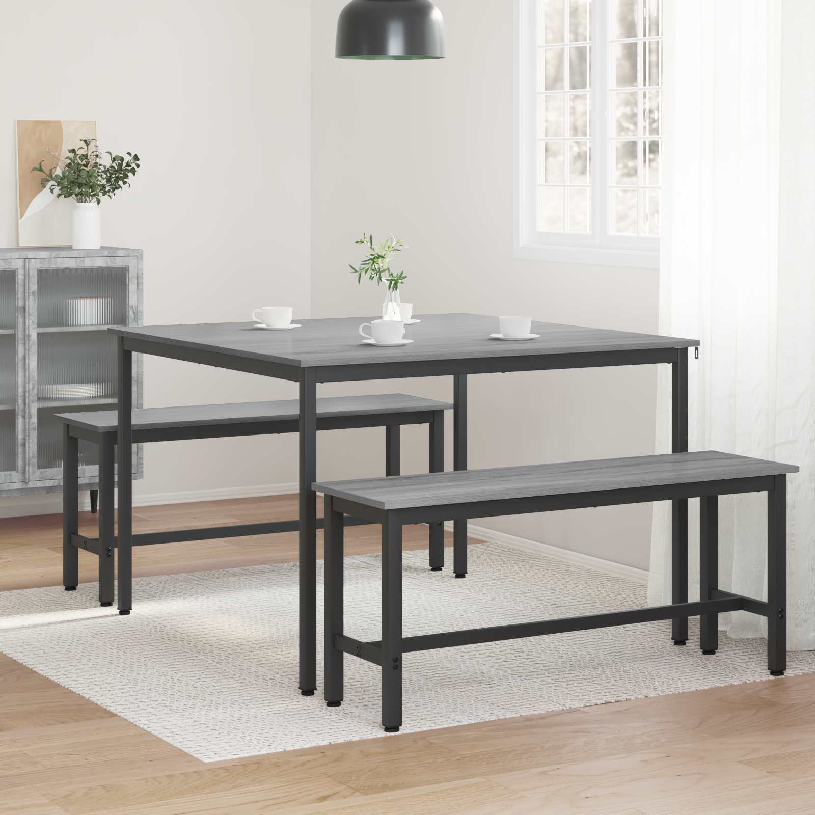 Τραπεζαρίες 110 x 110 x 75 cm Επεξεργασμένο Ξύλο Γκρι Sonoma