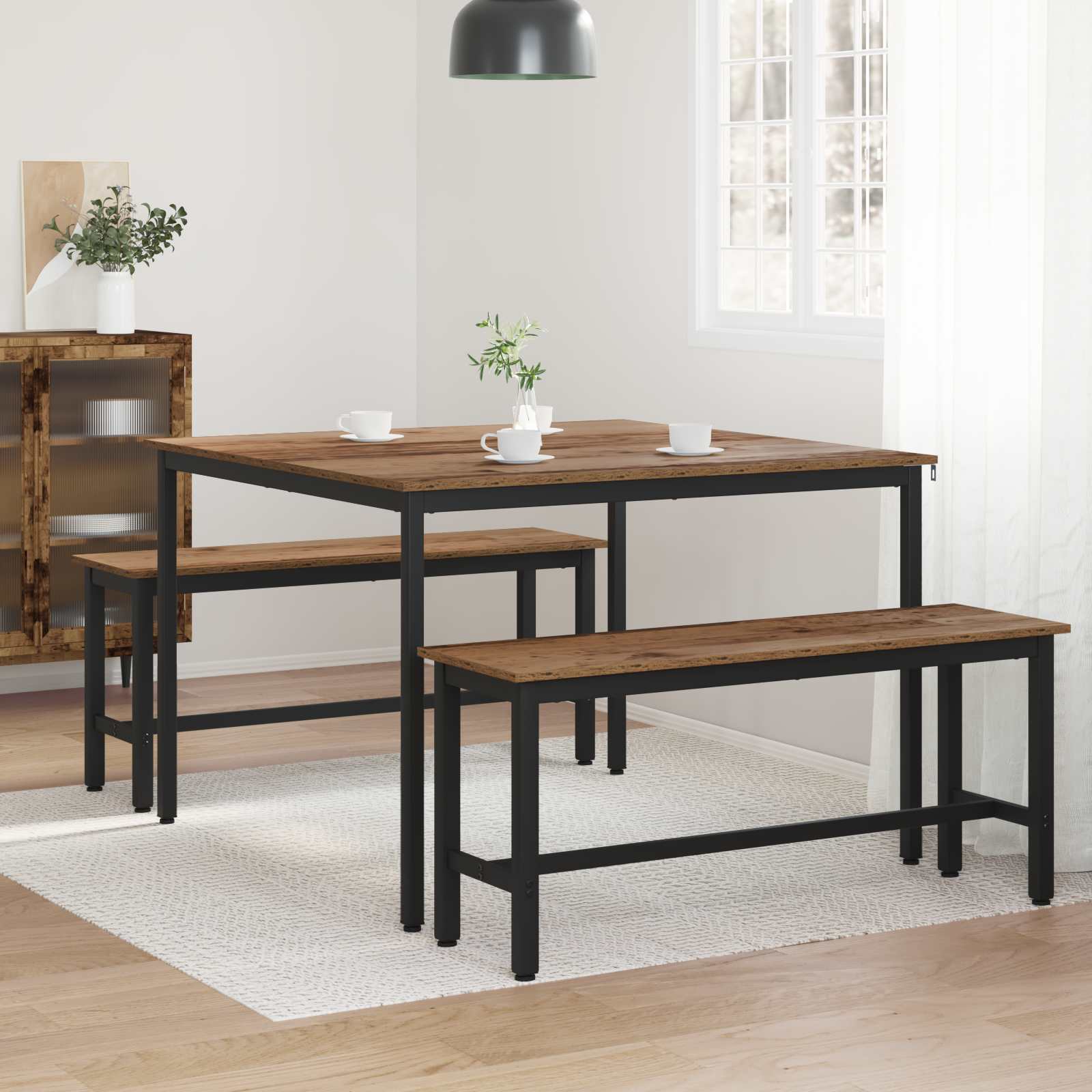 Τραπεζαρίες 110 x 110 x 75 cm Επεξεργασμένο Ξύλο Ξύλο δρυός