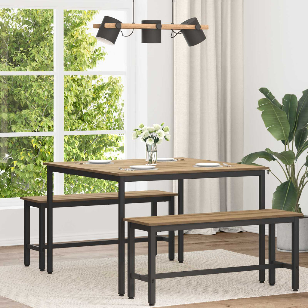 Τραπεζαρίες 110 x 110 x 75 cm Επεξεργασμένο Ξύλο Artisan Δρυς