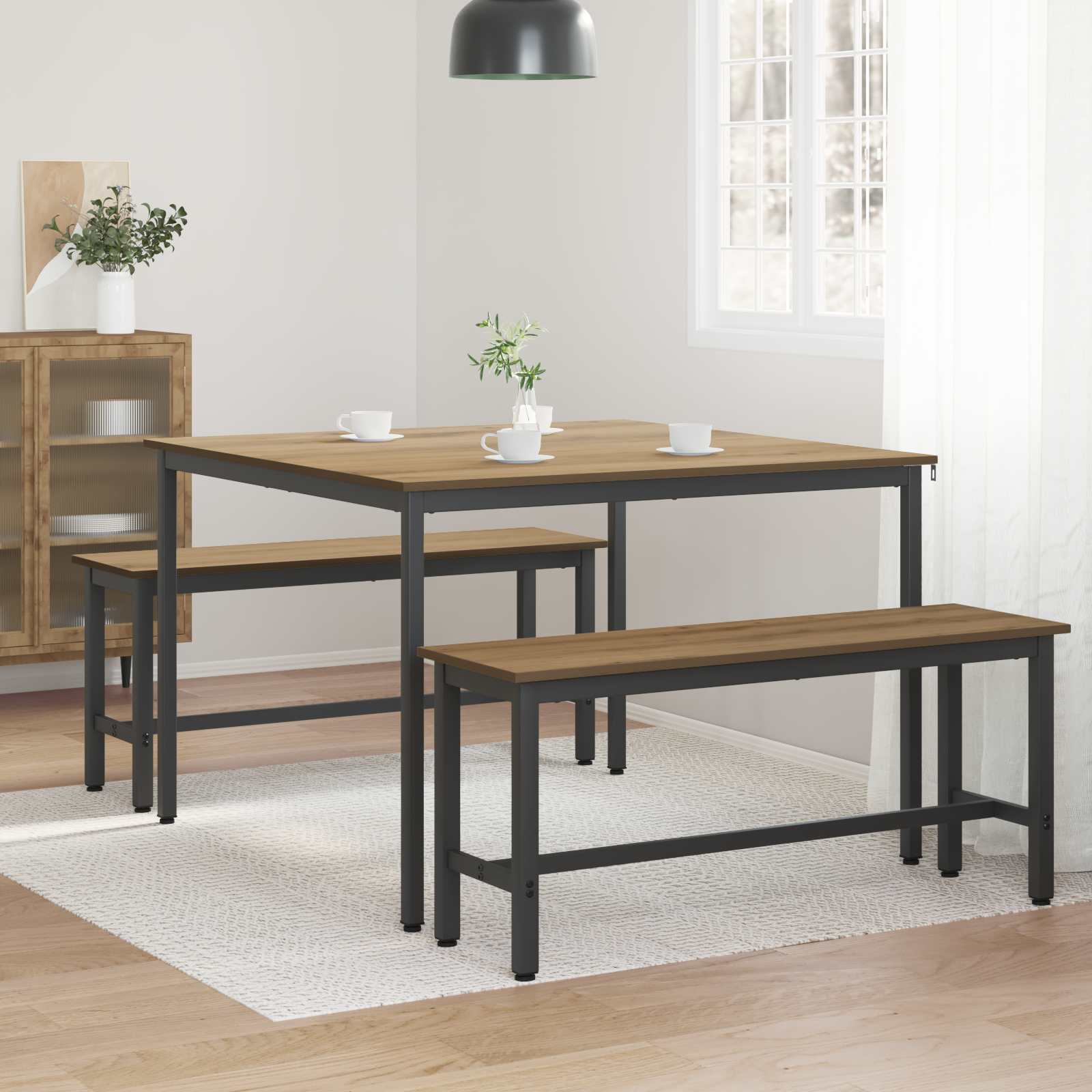 Τραπεζαρίες 110 x 110 x 75 cm Επεξεργασμένο Ξύλο Artisan Δρυς