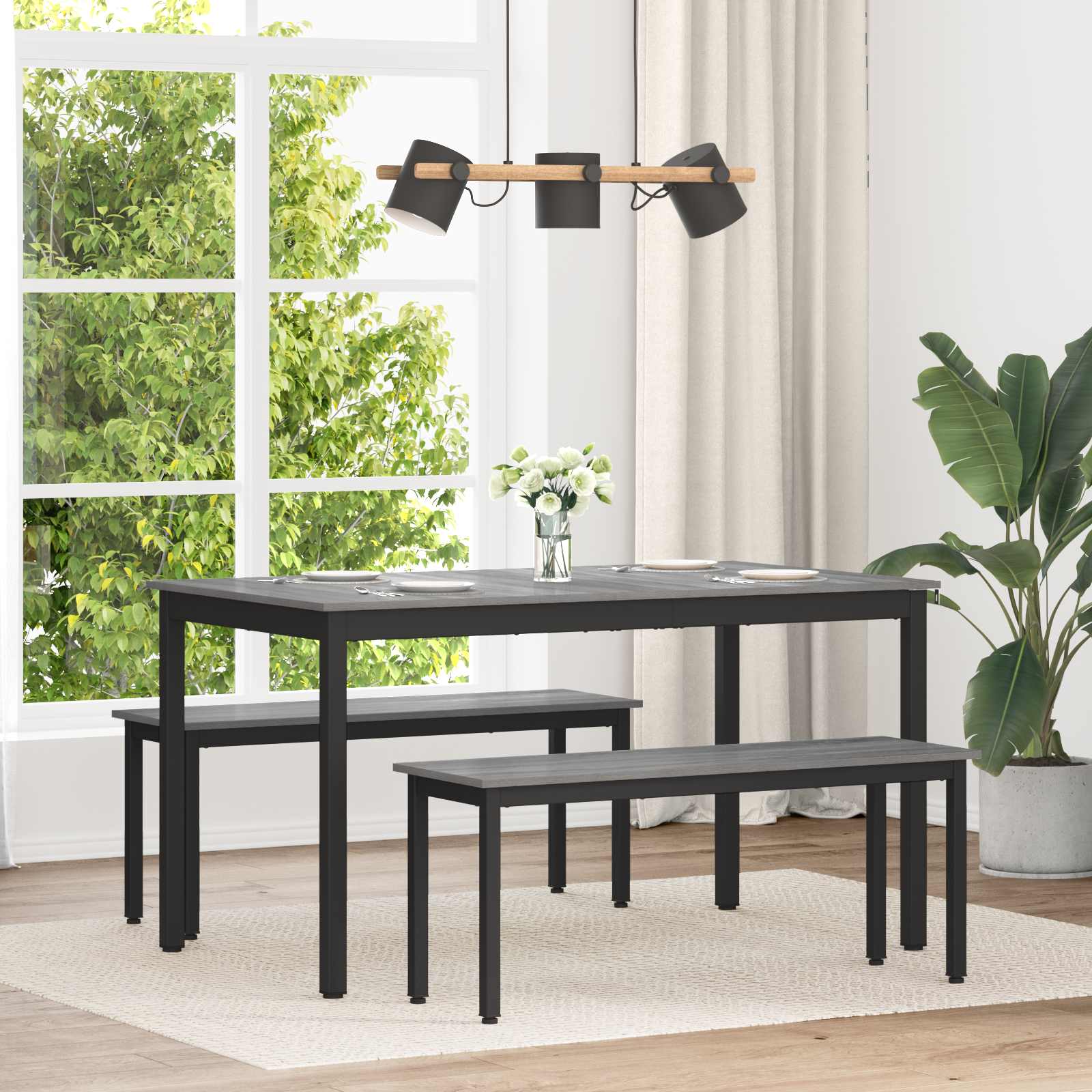 Τραπεζαρίες 140 x 80 x 75 cm Επεξεργασμένο Ξύλο Γκρι Sonoma