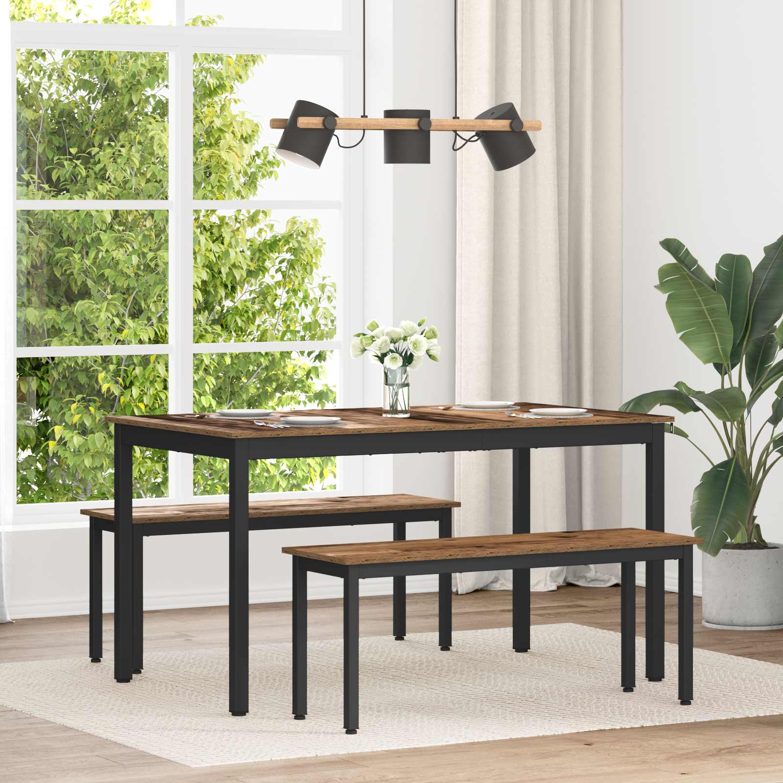 Τραπεζαρίες 140 x 80 x 75 cm Επεξεργασμένο Ξύλο Ξύλο δρυός