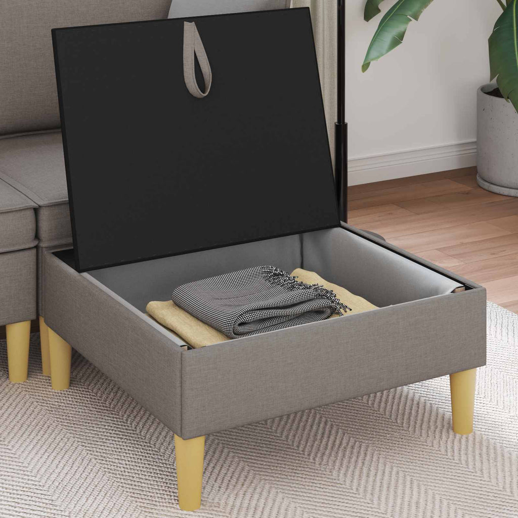 Σκαμπό Καναπέ με Αποθήκη Taupe 70 x 70 x 40 εκ Ύφασμα
