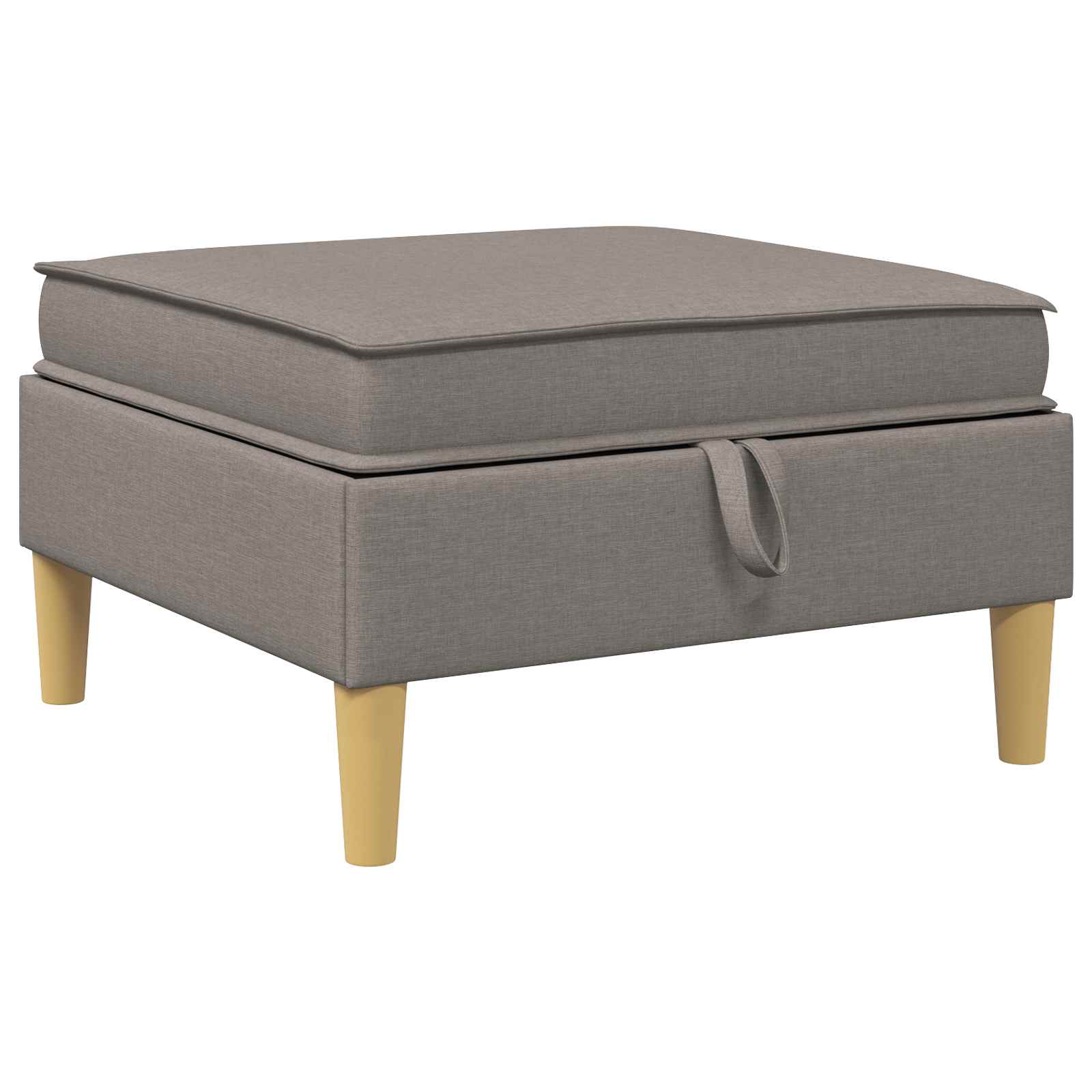 Σκαμπό Καναπέ με Αποθήκη Taupe 70 x 70 x 40 εκ Ύφασμα