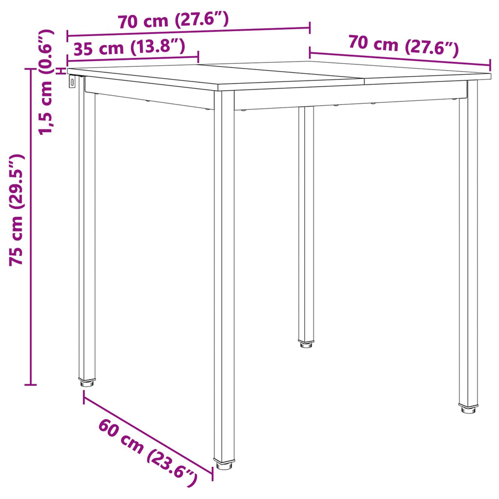 Τραπεζαρία Λευκό 70 x 70 x 75 cm Στερεά ξυλεία πεύκου