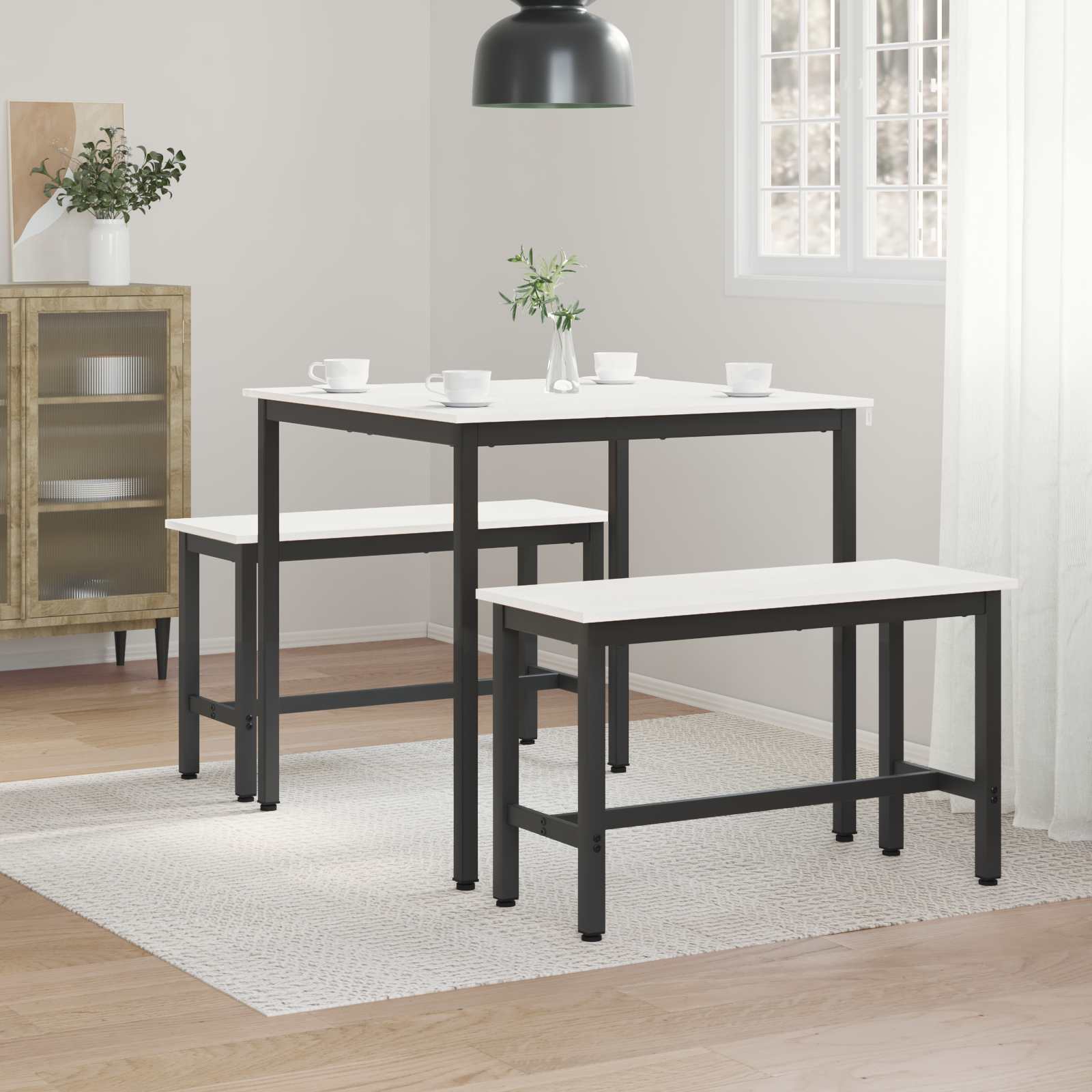 Τραπεζαρία Λευκό 80 x 80 x 75 cm Στερεά ξυλεία πεύκου