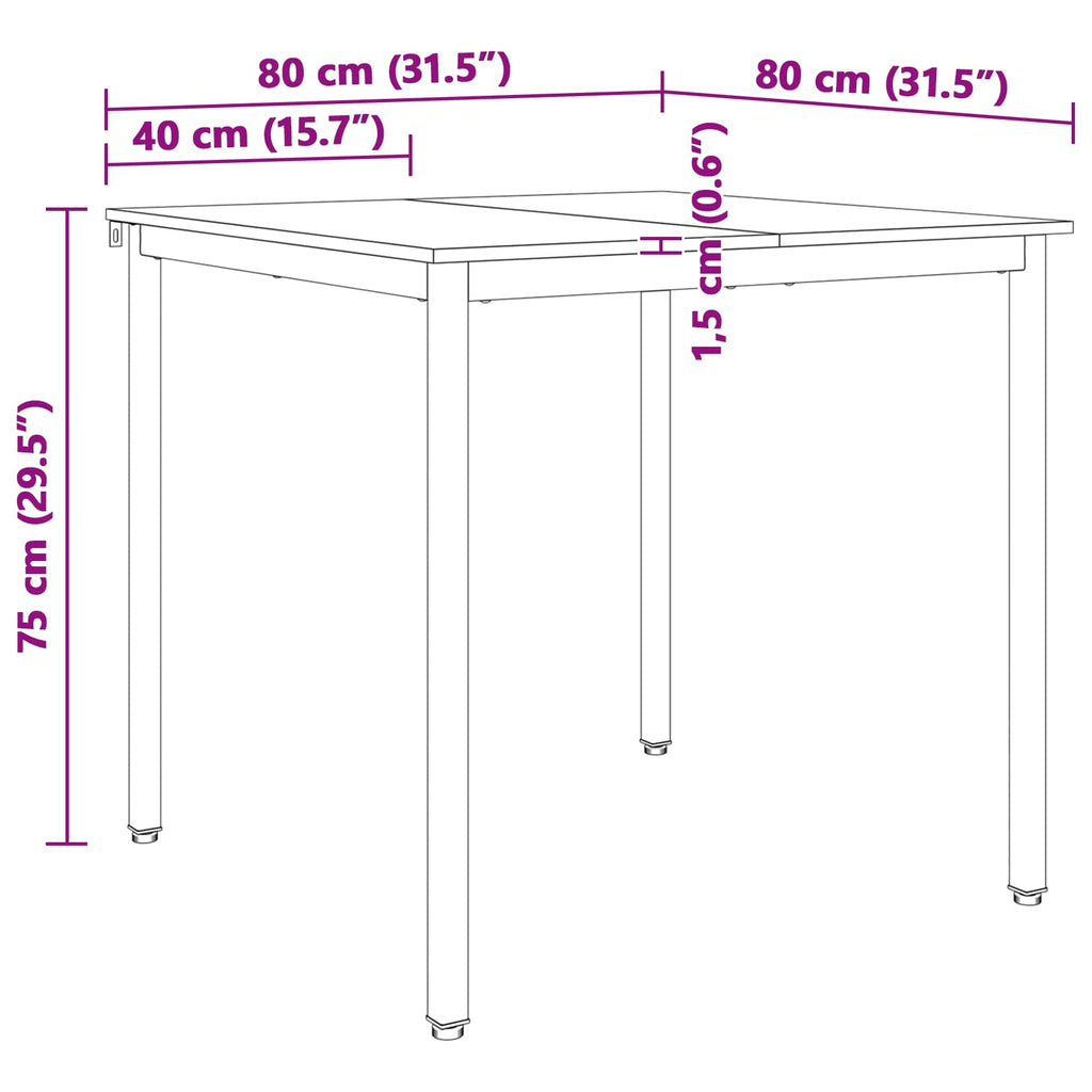 Τραπεζαρία Λευκό 80 x 80 x 75 cm Στερεά ξυλεία πεύκου