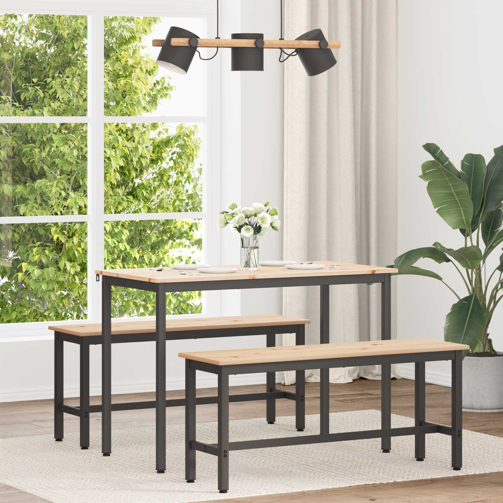 Τραπεζαρία Φυσικό 110 x 55 x 75 cm Στερεά ξυλεία πεύκου