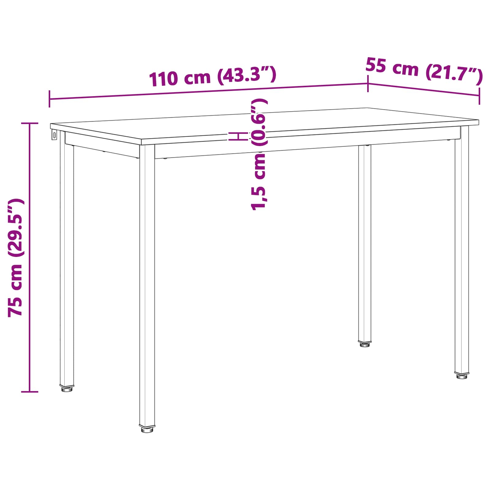 Τραπεζαρία Φυσικό 110 x 55 x 75 cm Στερεά ξυλεία πεύκου