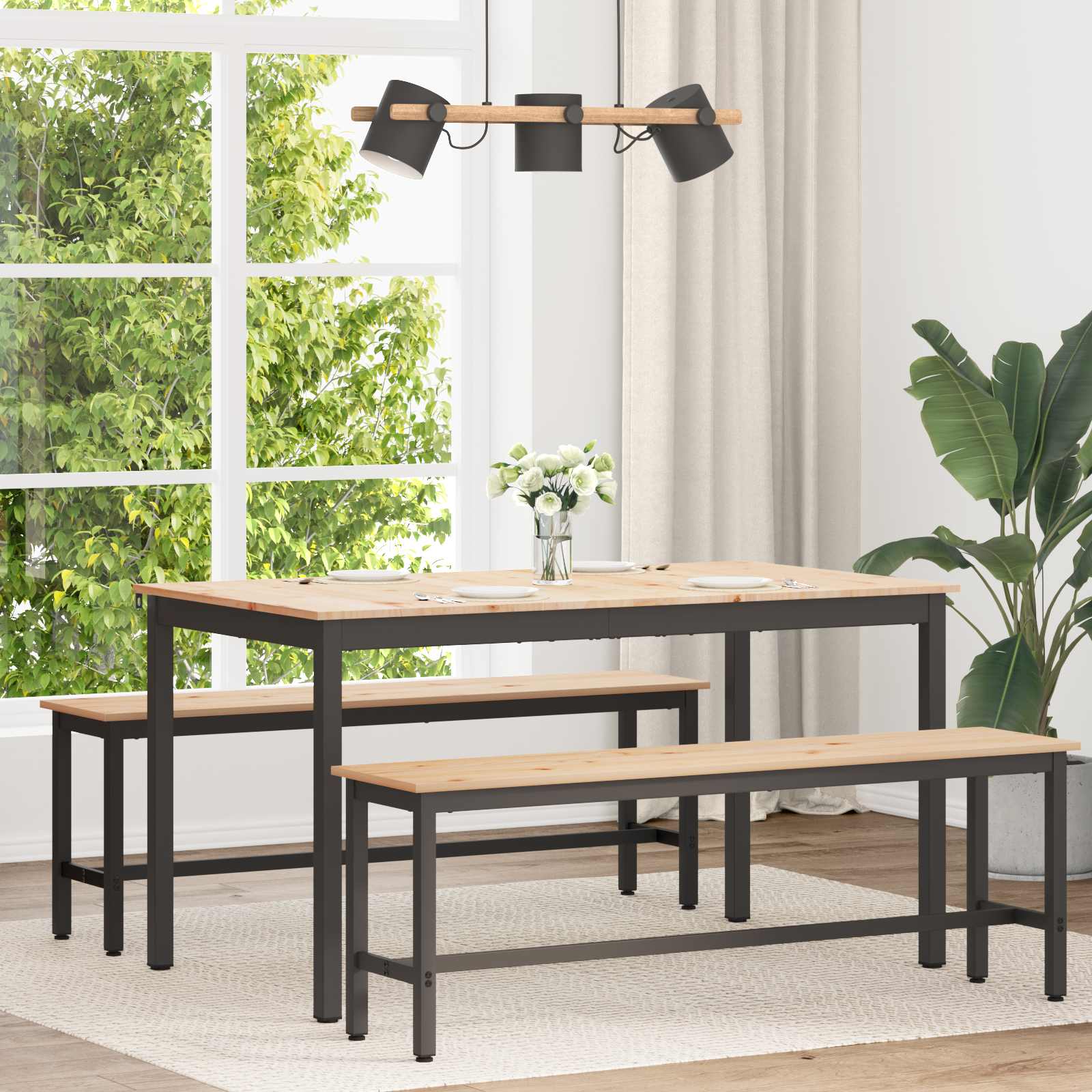 Τραπεζαρία Φυσικό 140 x 80 x 75 cm Στερεά ξυλεία πεύκου
