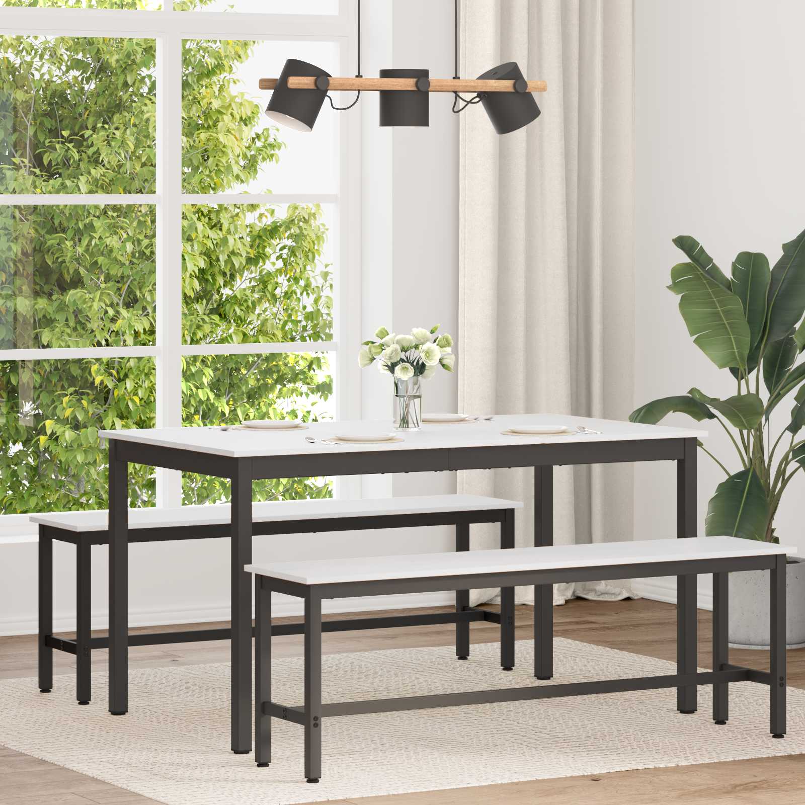 Τραπεζαρία Λευκό 140 x 80 x 75 cm Στερεά ξυλεία πεύκου