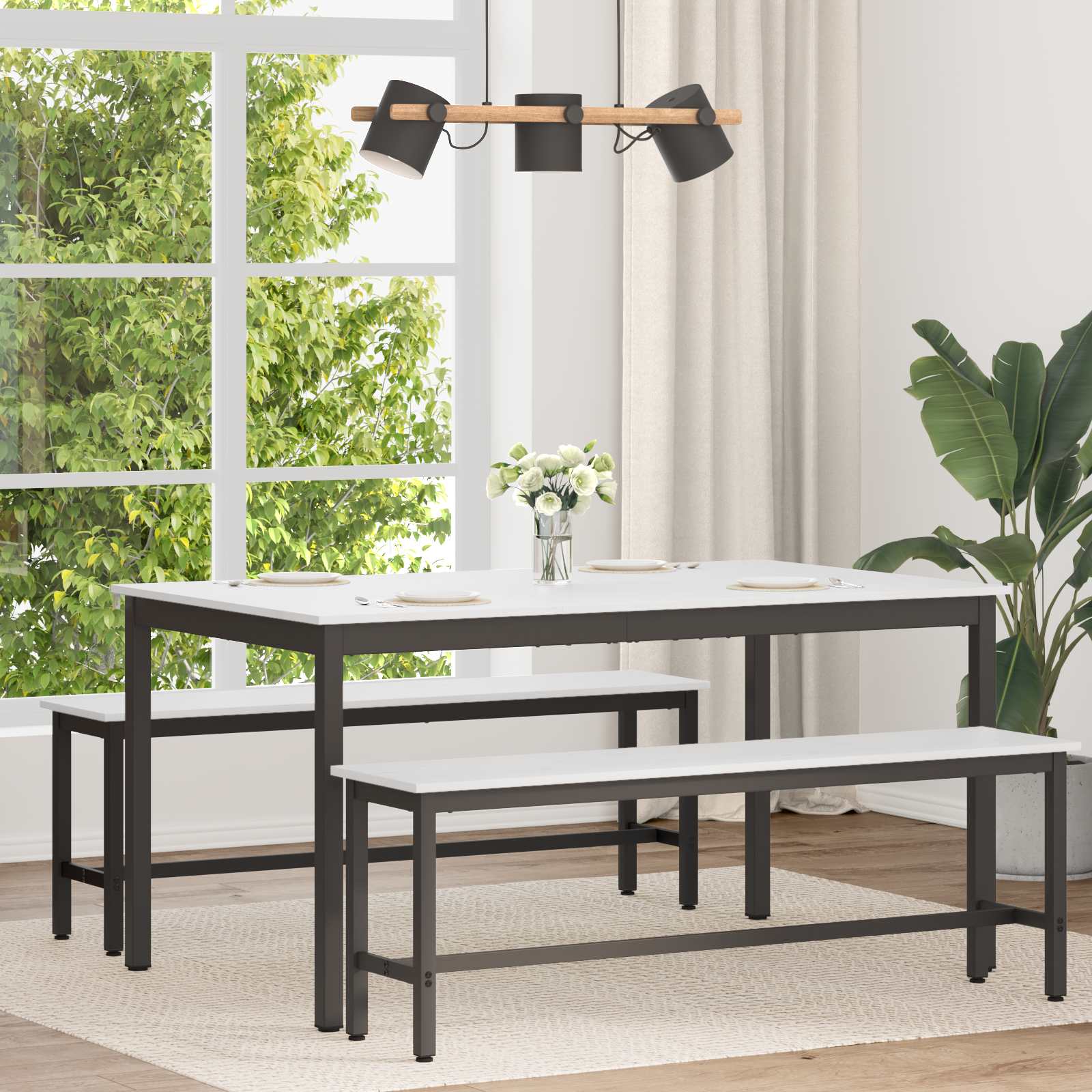 Τραπεζαρία Λευκό 150 x 90 x 75 cm Στερεά ξυλεία πεύκου