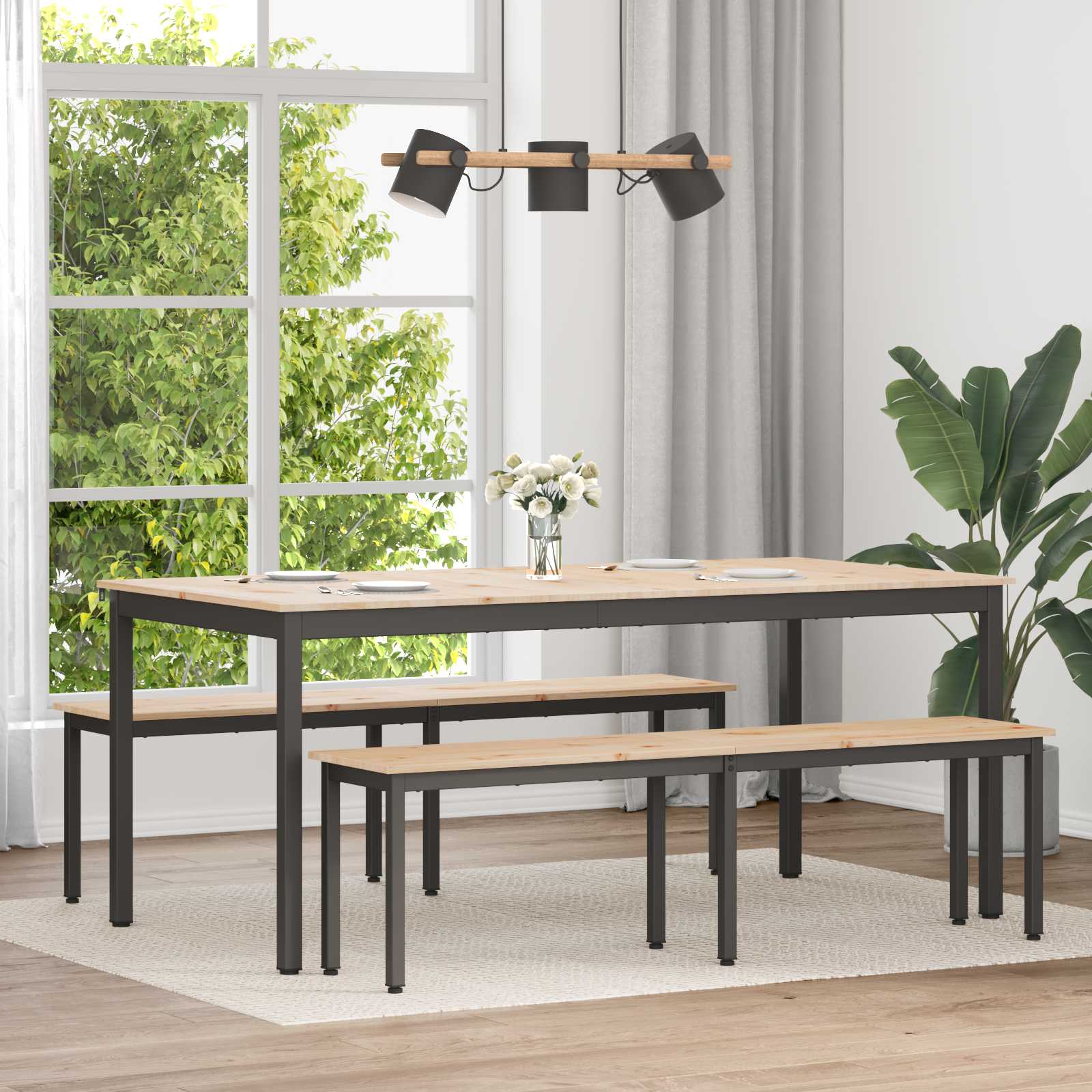 Τραπεζαρία Φυσικό 180 x 90 x 75 cm Στερεά ξυλεία πεύκου