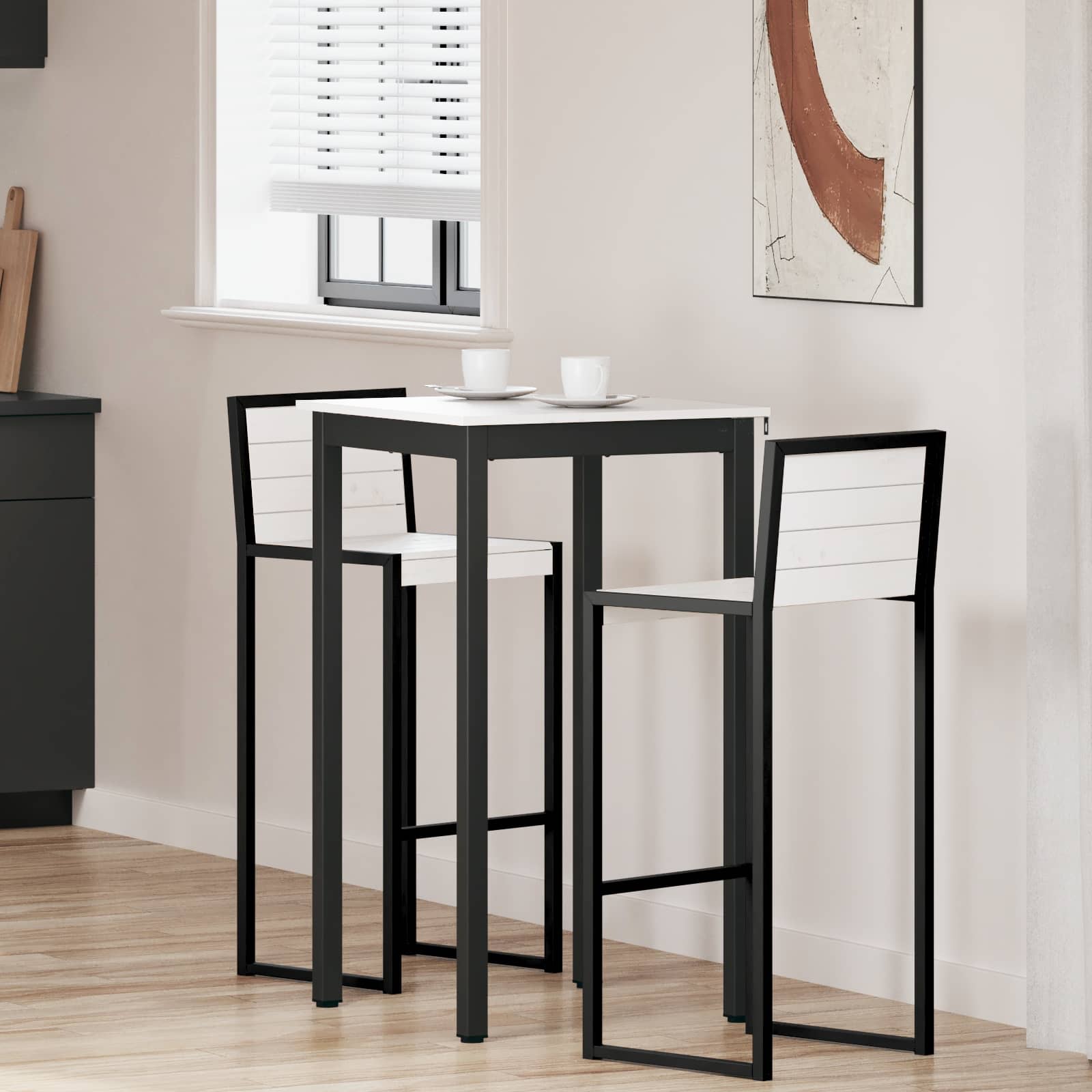 Τραπέζι μπαρ Λευκό 60 x 60 x 105 cm Στερεά ξυλεία πεύκου