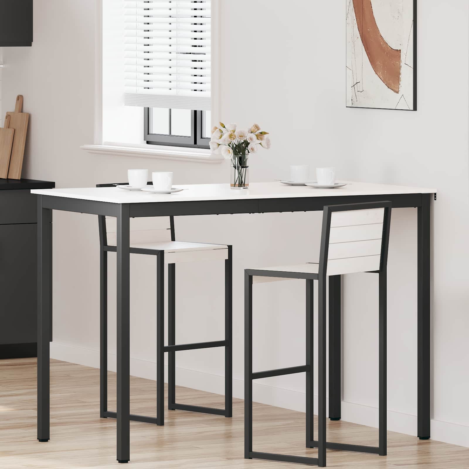 Τραπέζι μπαρ Λευκό 150 x 80 x 105 εκ. Στερεά ξυλεία πεύκου