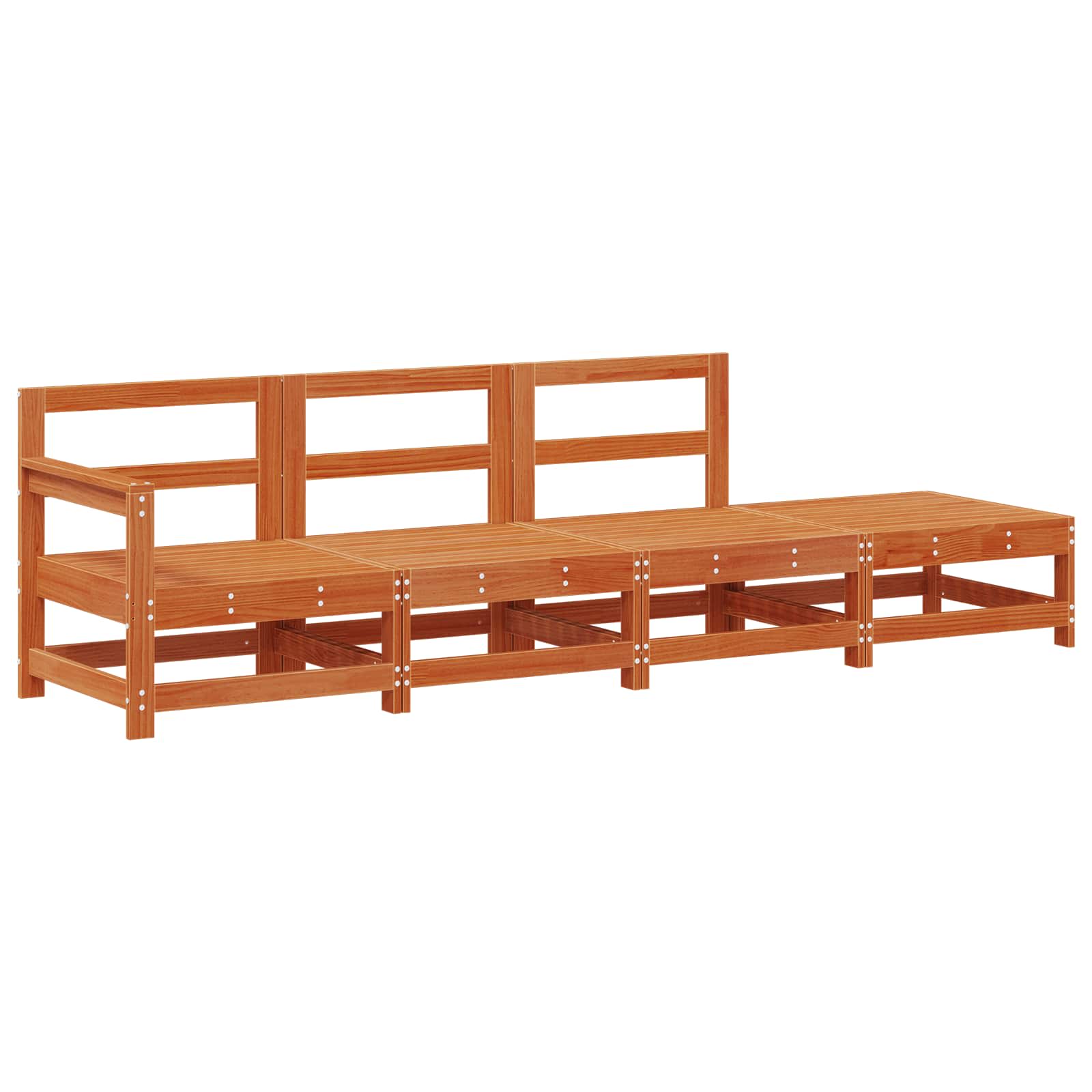 Ενοποιημένες καναπέδες Κερωμένο Καφέ 252 x 62 x 70,5 εκ